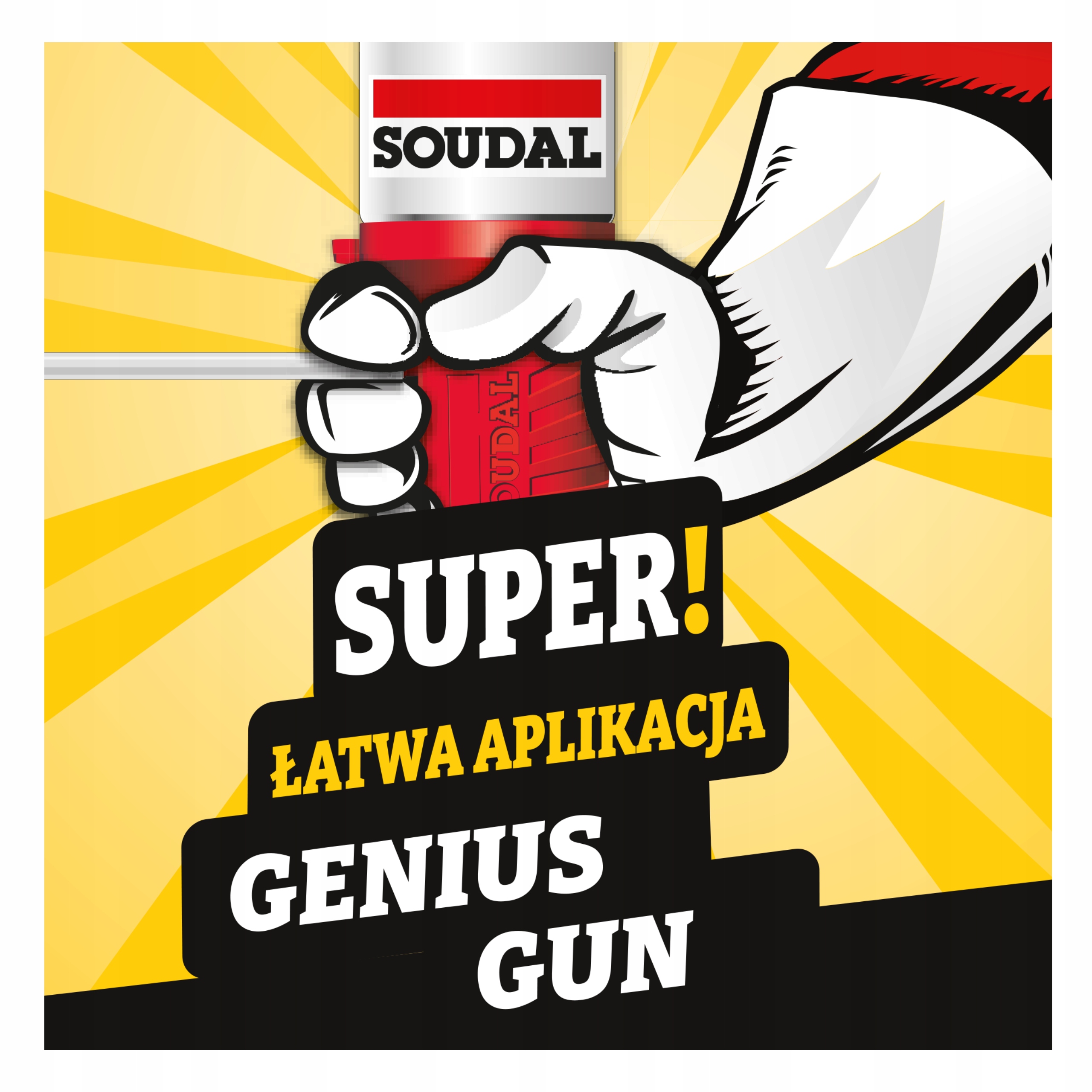 Pianka montażowa Soudal z aplikatorem Genius Gun 770ml nie wymaga pistoletu