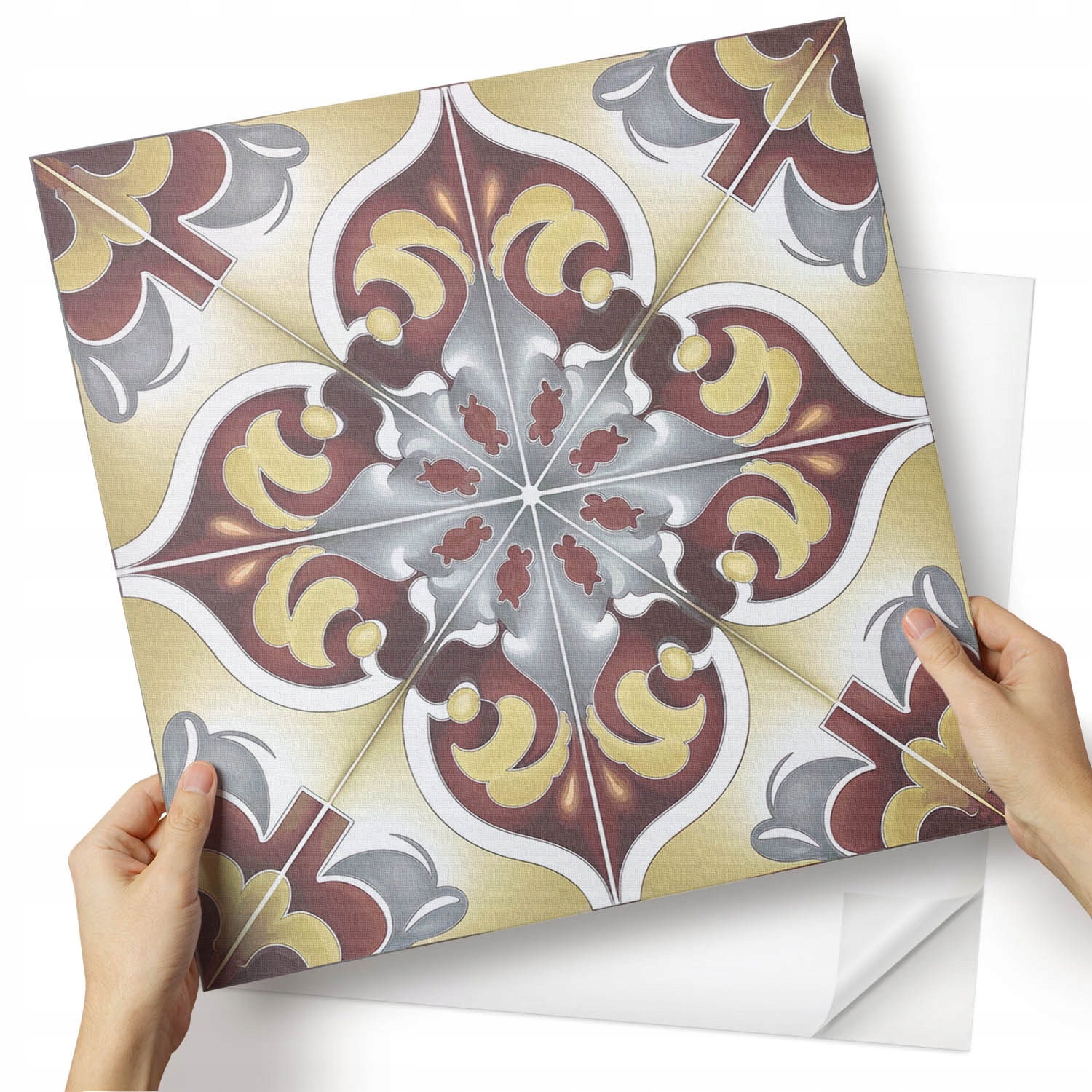 Sada samolepících Pvc panelů Dekorativní vzor s květinami 4x50x50 cm
