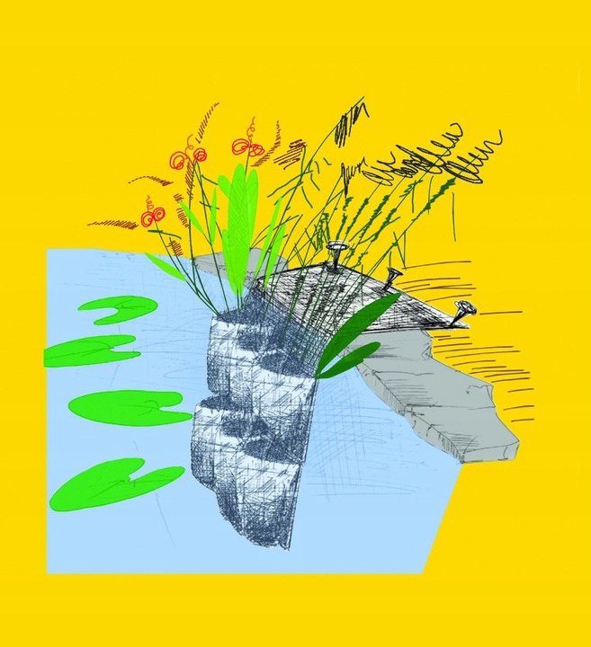 KIESZEŃ TEKSTYLNA DO ROŚLIN WODNYCH DWURZĘDOWA Wysokość produktu 83 cm