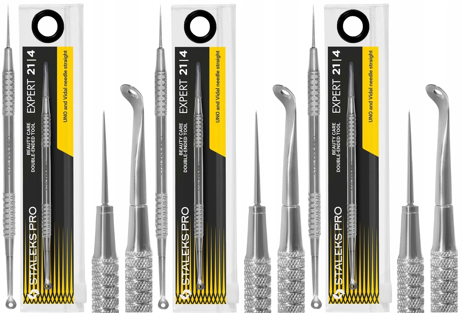 3 x Kosmetická lžíce Uno oboustranná s větším otvorem Vidala jehla