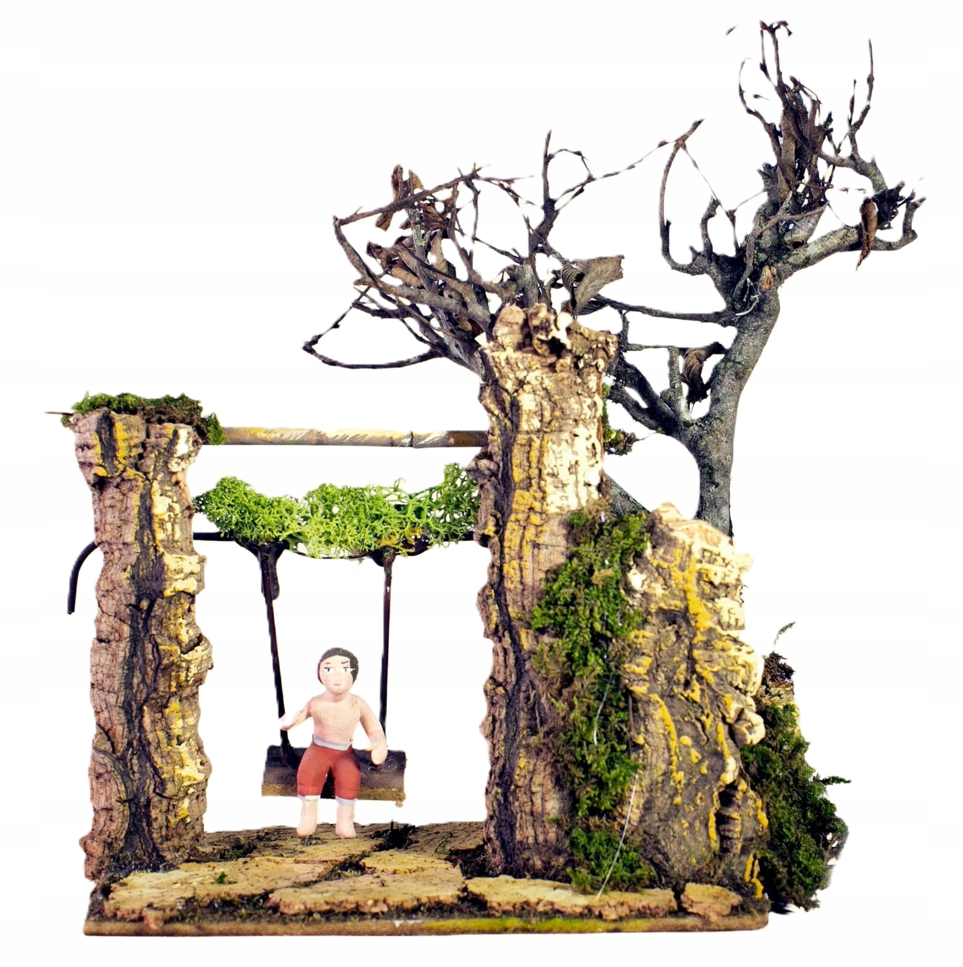 Pohyblivá Figúrka Do Vianočného Betlehema Dieťa Na Húpačke, pre figúrky do 7 cm