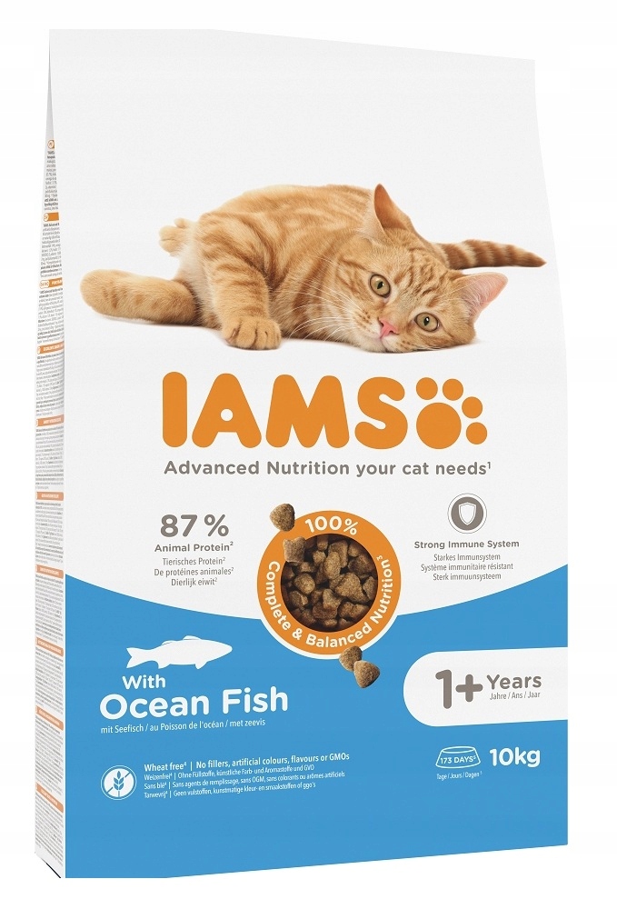 Iams for Vitality dla dorosłych kotów z rybami oceanicznymi 10 kg