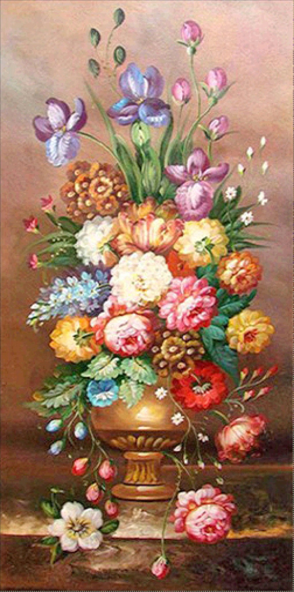 Diamantová Výšivka Diamond Painting Mozaika Květiny Kytice 45x85 cm Sada 5D