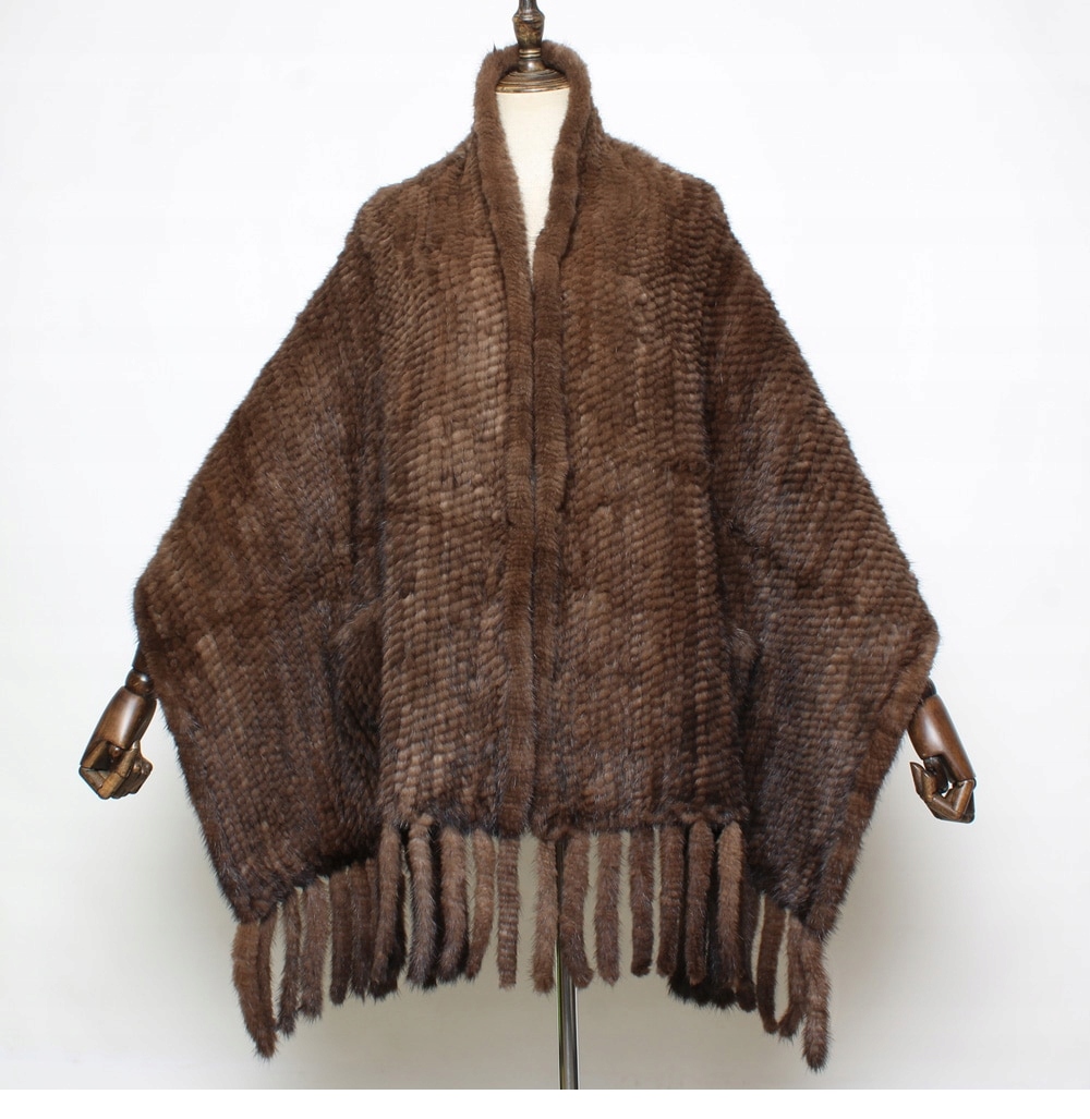 SZAL FUTRO NATURALNE NORKI PIĘKNY OKAZAŁY ELEGANCKI KOLORY