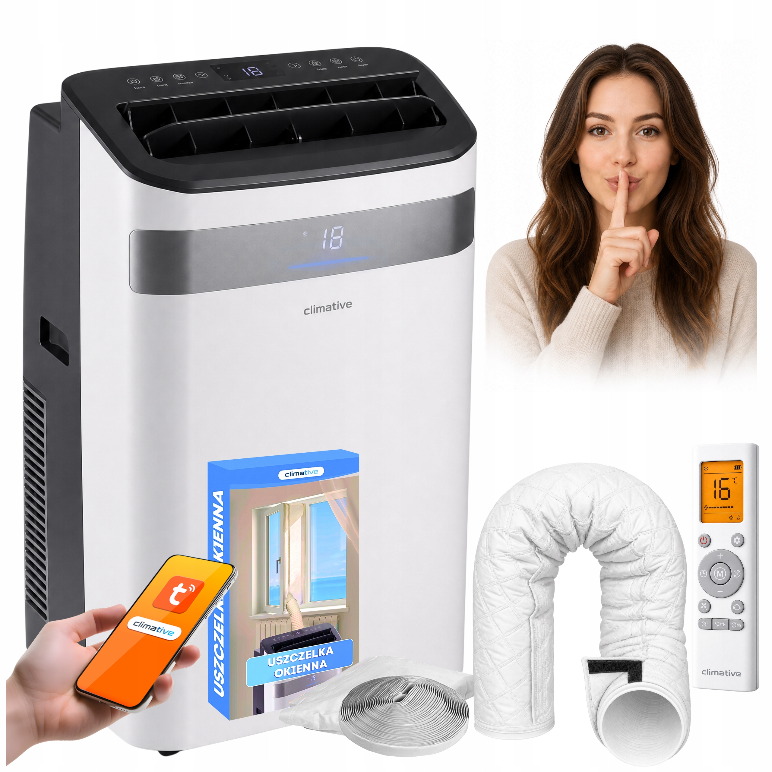 Klimatyzator przenośny Najcichszy Climative SILENT+4,1kW+POKROWIEC+GRZANIE