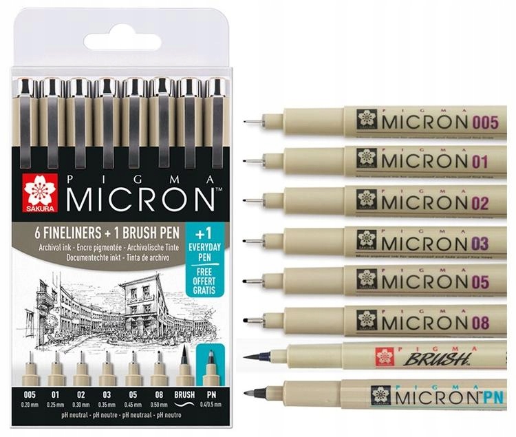 Sada tenkopisů Sakura Pigma Micron 8 ks