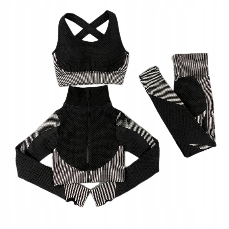 DAMSKI 3-CZĘŚCIOWY DRES FITNESS TRENINGOWY