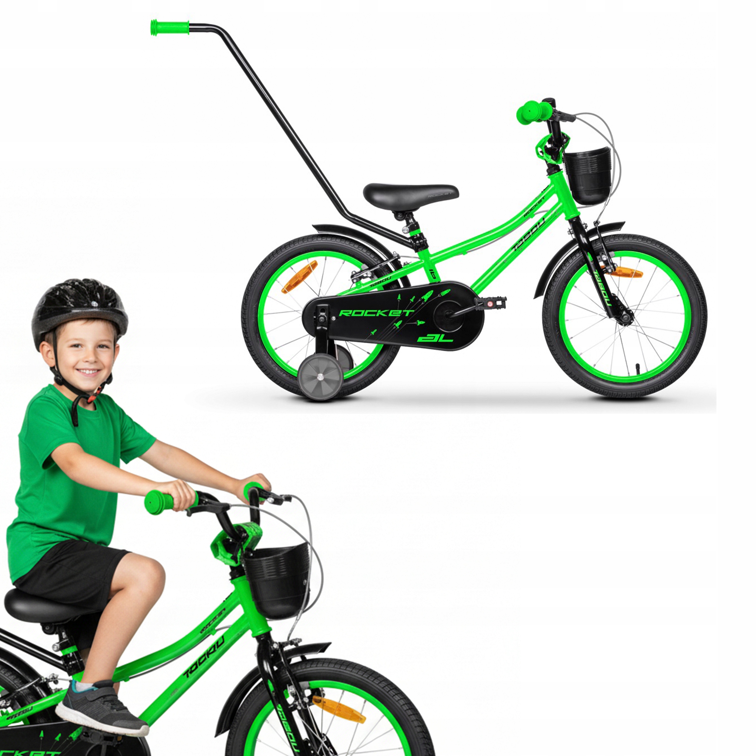 Rower Dziecięcy Rowerek 12 Cali Dla Chłopca Prowadnik Koła Boczne Tabou