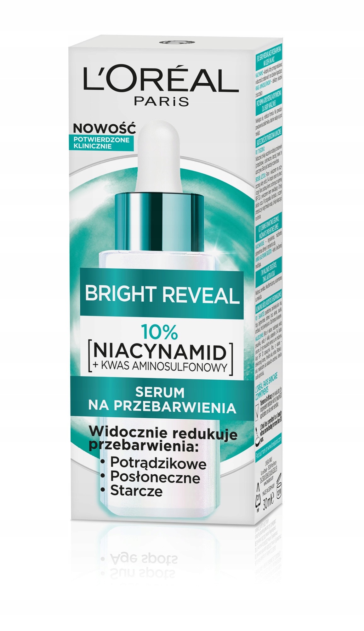 L'Oréal Bright Reveal Sérum proti pigmentovým skvrnám 10% nikotinamid 30 ml
