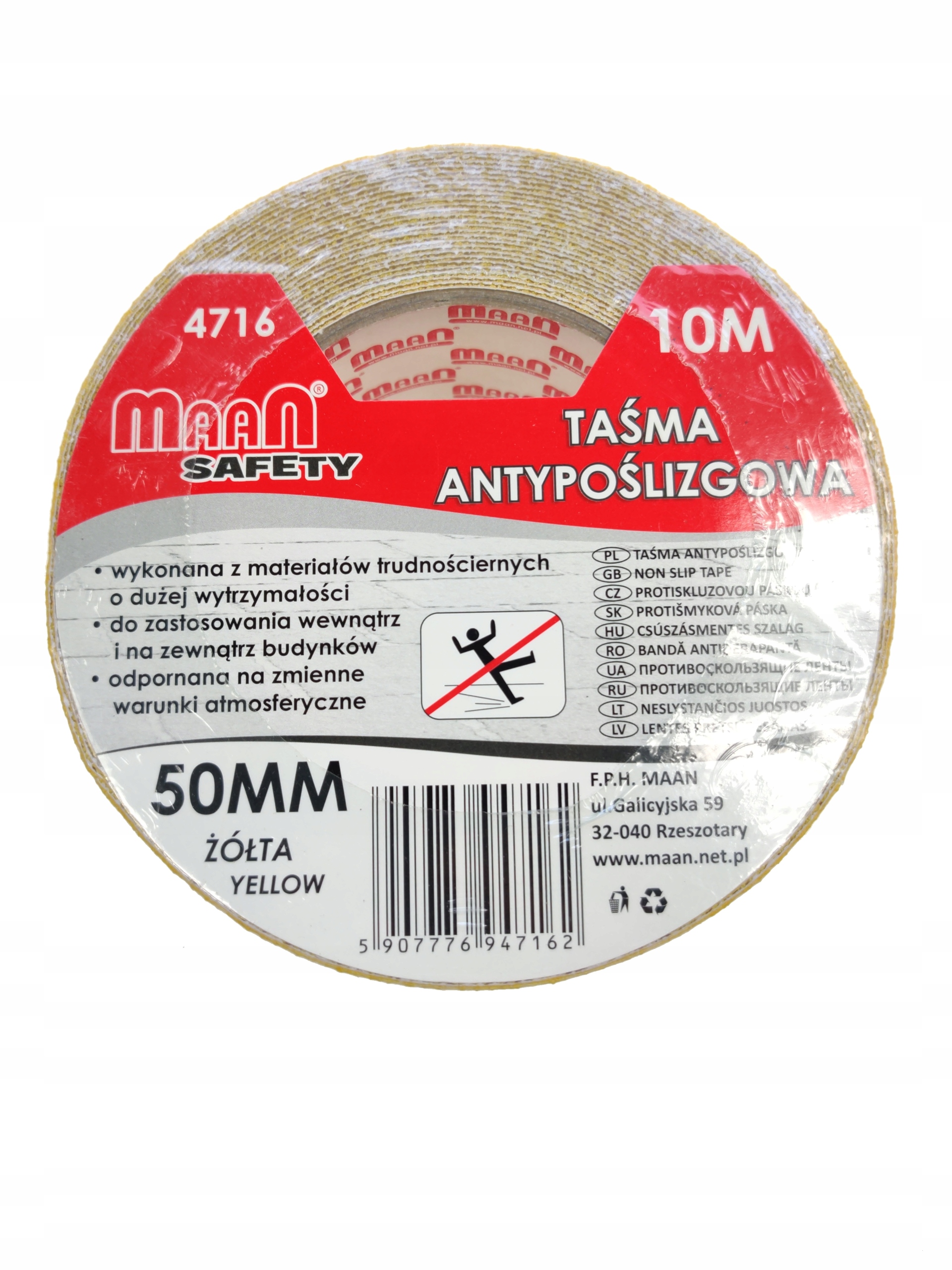 Taśma antypoślizgowa ŻÓŁTA 50 mm x 10 m MOCNA Rodzaj taśma