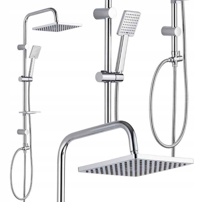 Dažďová sprcha Hrome, sprchová súprava, štvorcový panel