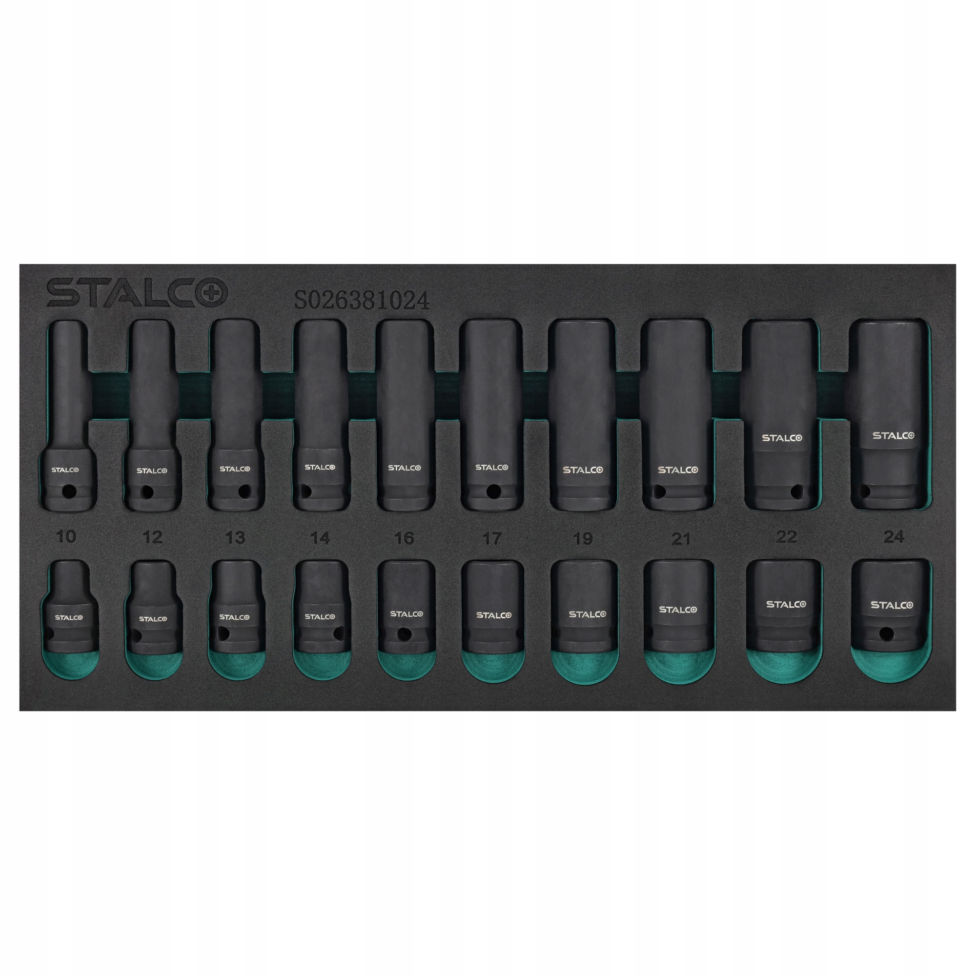 Vložka Sada rázových nástavců 1/2" 10-24 mm CrMo 20elem Stalco S026381024