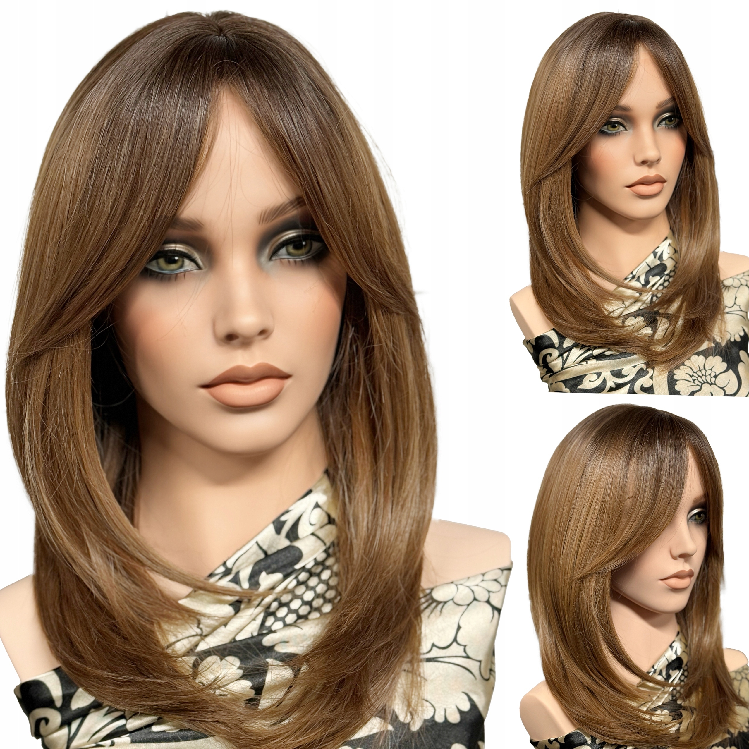 Syntetická paruka stínovaná Jako Přírodní S Hřívou, rovné vlasy ombre