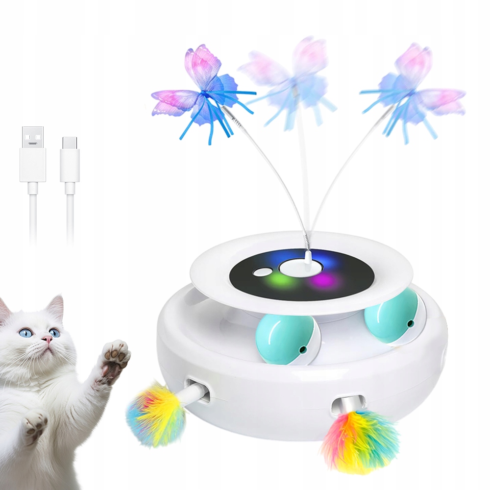 Interaktivní Hračky Pro Kočky S Velkým Režimem Otáčení Motýlků