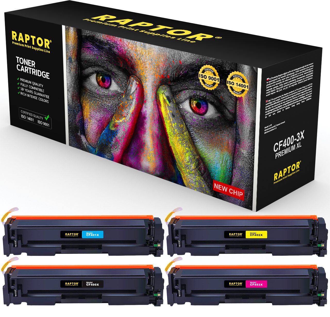 4x Toner Pro Hp Color LaserJet Pro M277dw 201X