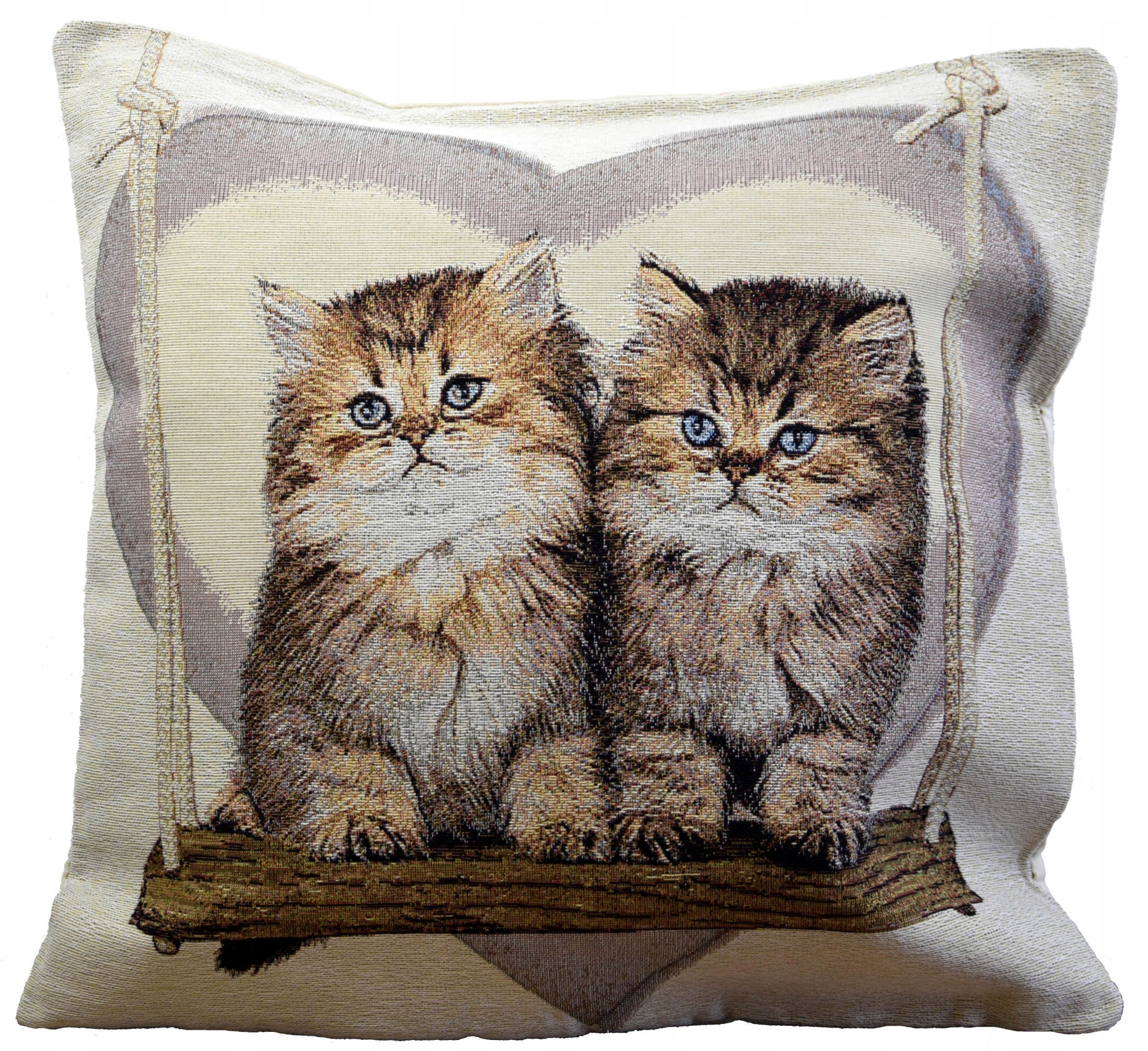 Gobelinowa POSZEWKA Dekoracyjna 42x42 Poszewki Dekoracyjne KOCURY DWA
