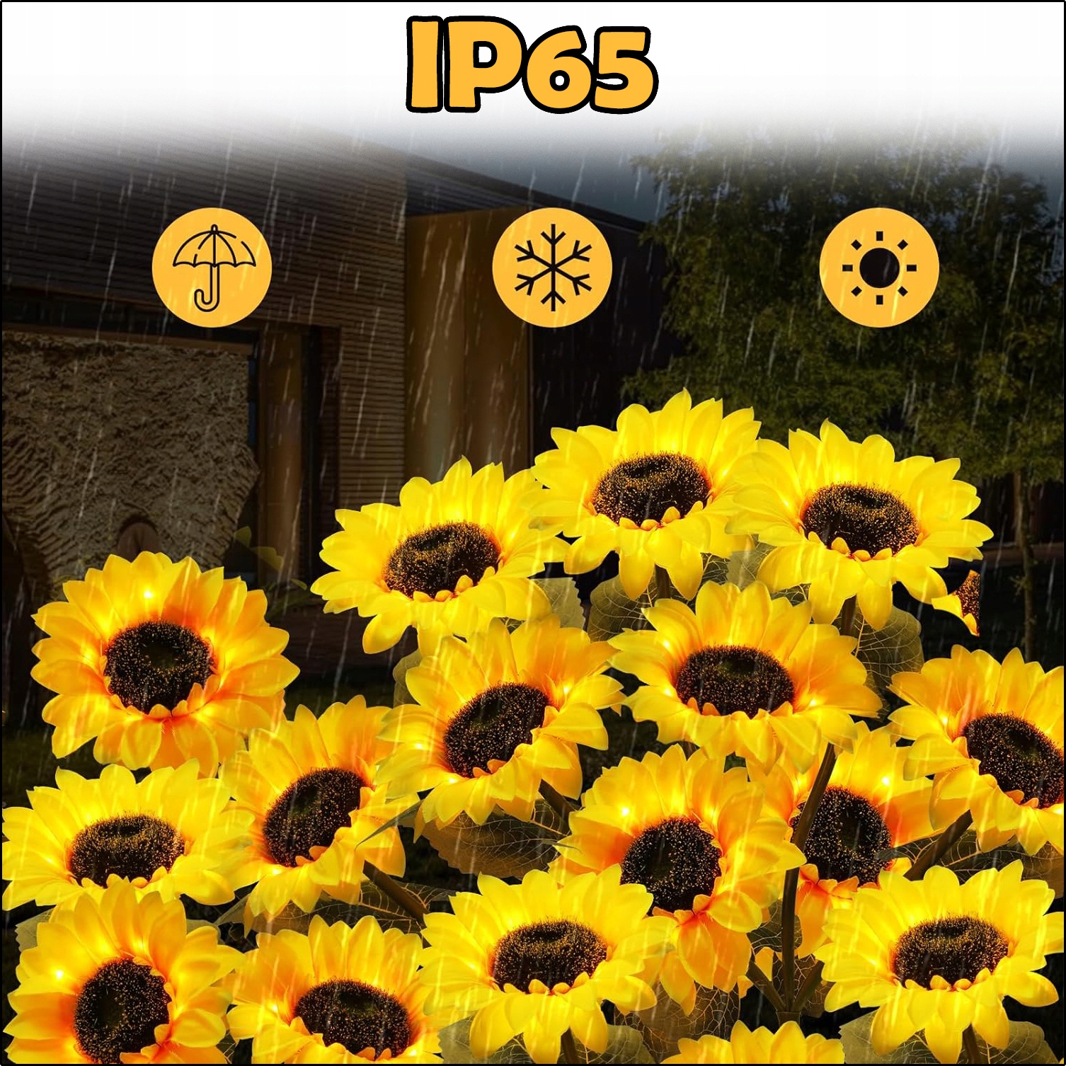 LAMPA SOLARNA OGRODOWA LED SŁONECZNIK 80cm Sztuczne Kwiaty Lampki Solarne Kolor dominujący inny