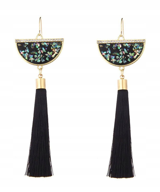 

Kolczyki chwosty długie crystal czarne