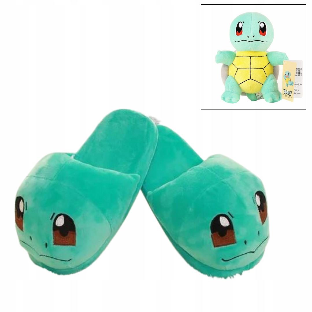 DÁMSKE PÁNSKE PAPUČKY PÁNSKE POKEMON GO TEPLÉ ŠĽAPKY SQUIRTLE veľ. 35-38