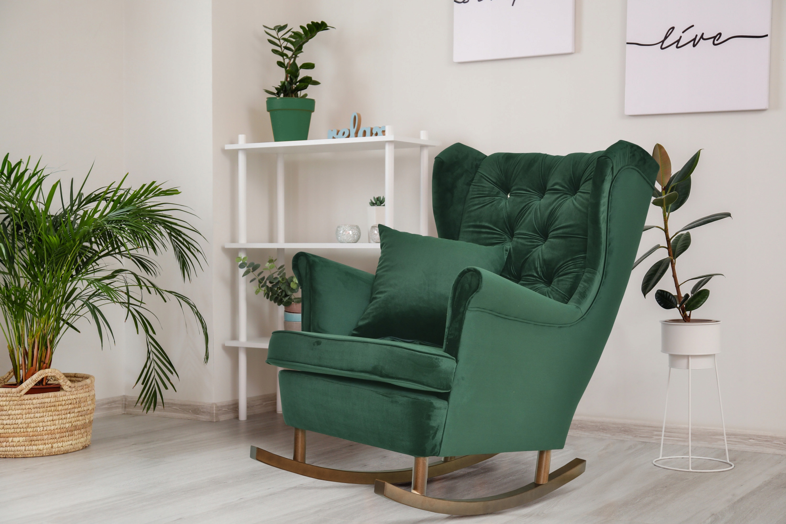 Fotel Uszak z podnóżkiem ŻÓŁTY KANARKOWY do szkoły Kolekcja ARI