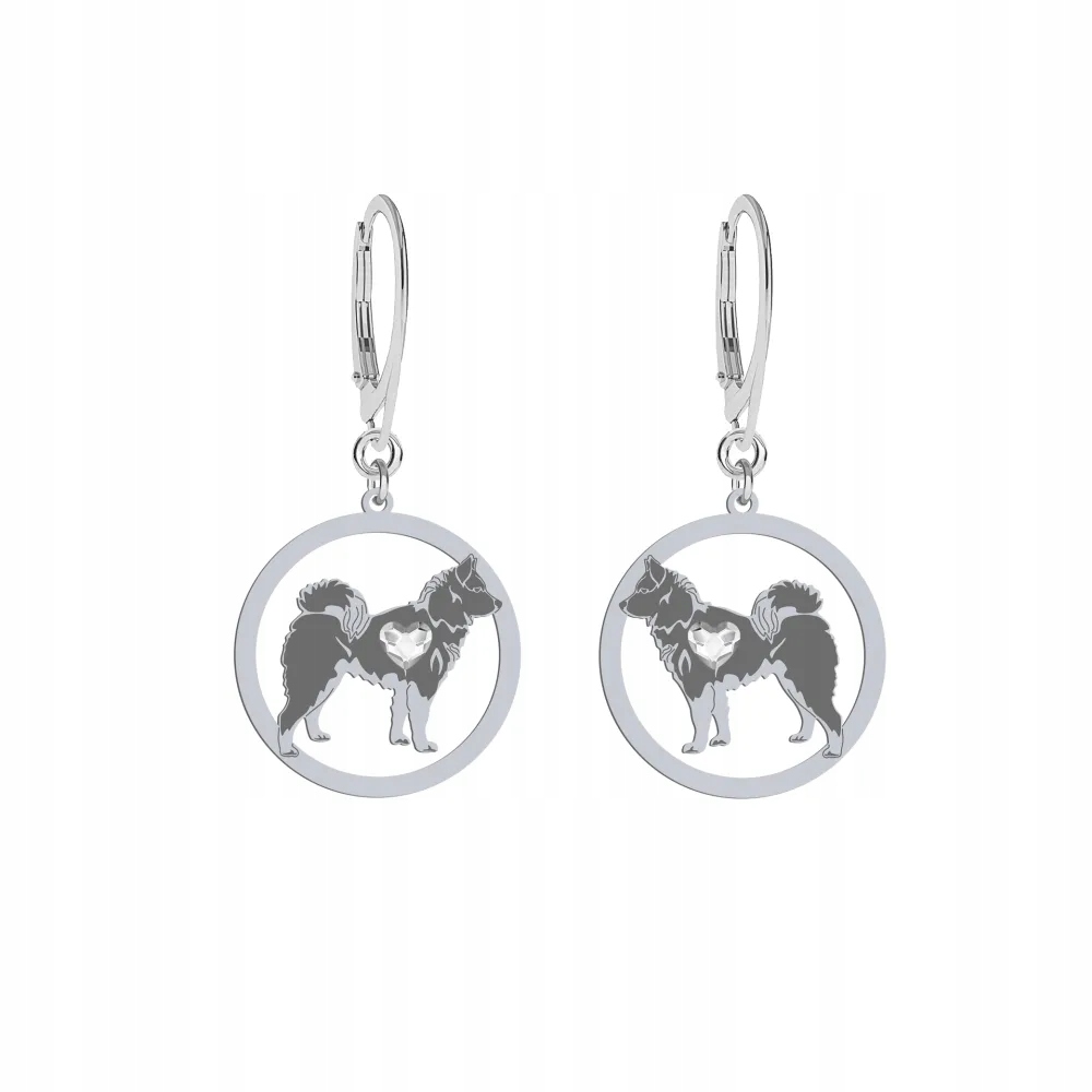 Stříbrné Náušnice s karelským psem na medvědy 925 Šperky Gravírování