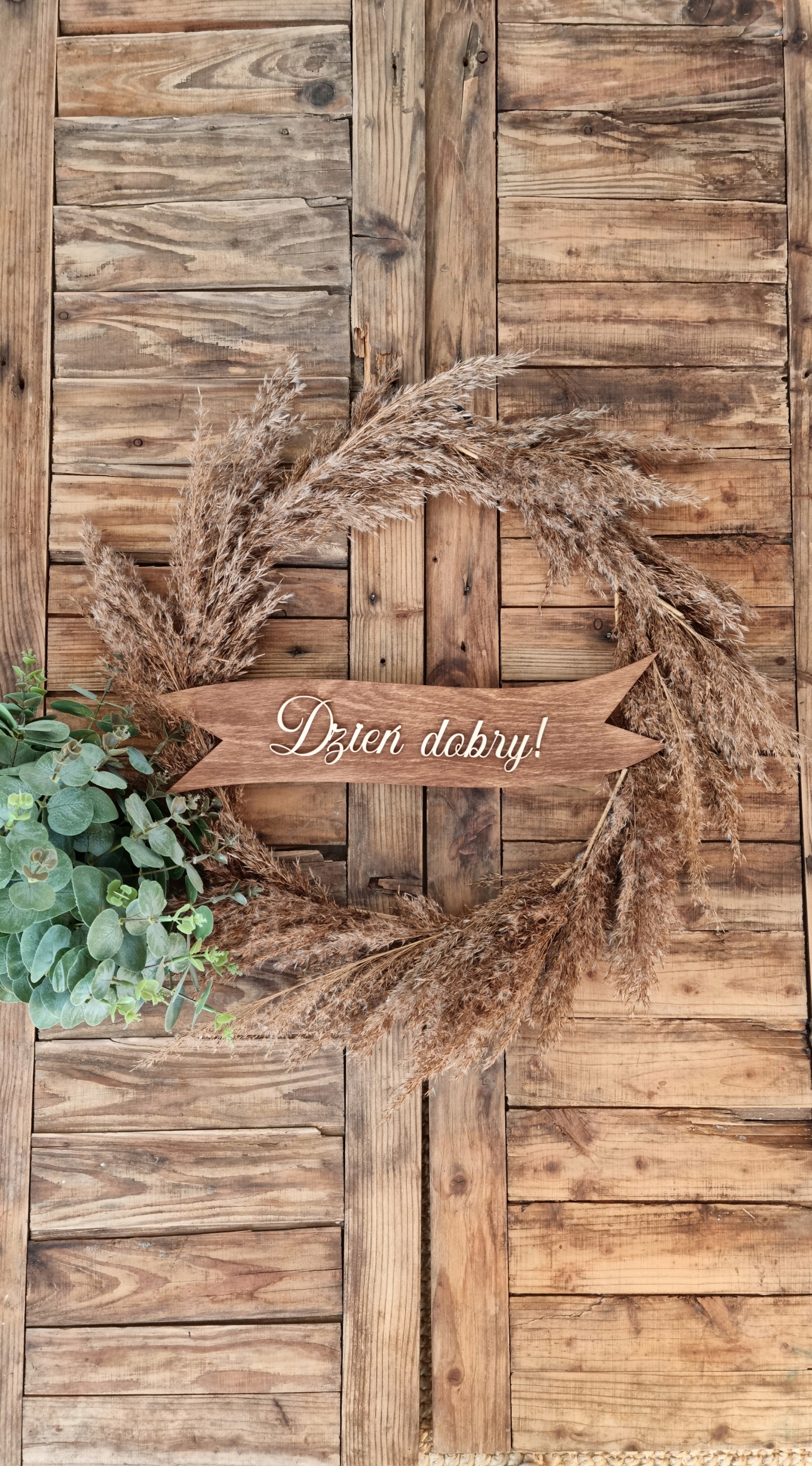 WSTĘGA DZIEŃ DOBRY DREWNIANA NAPIS 40 cm Marka inna