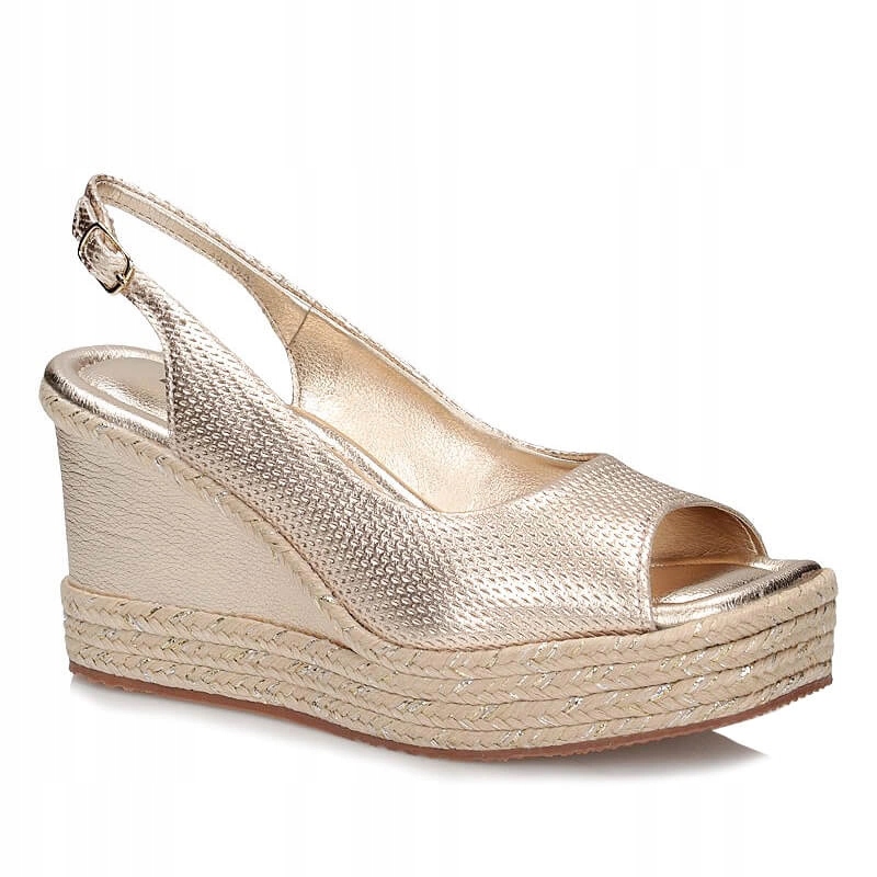 Kožené sandály na podpatku Bottero 357622 zlaté