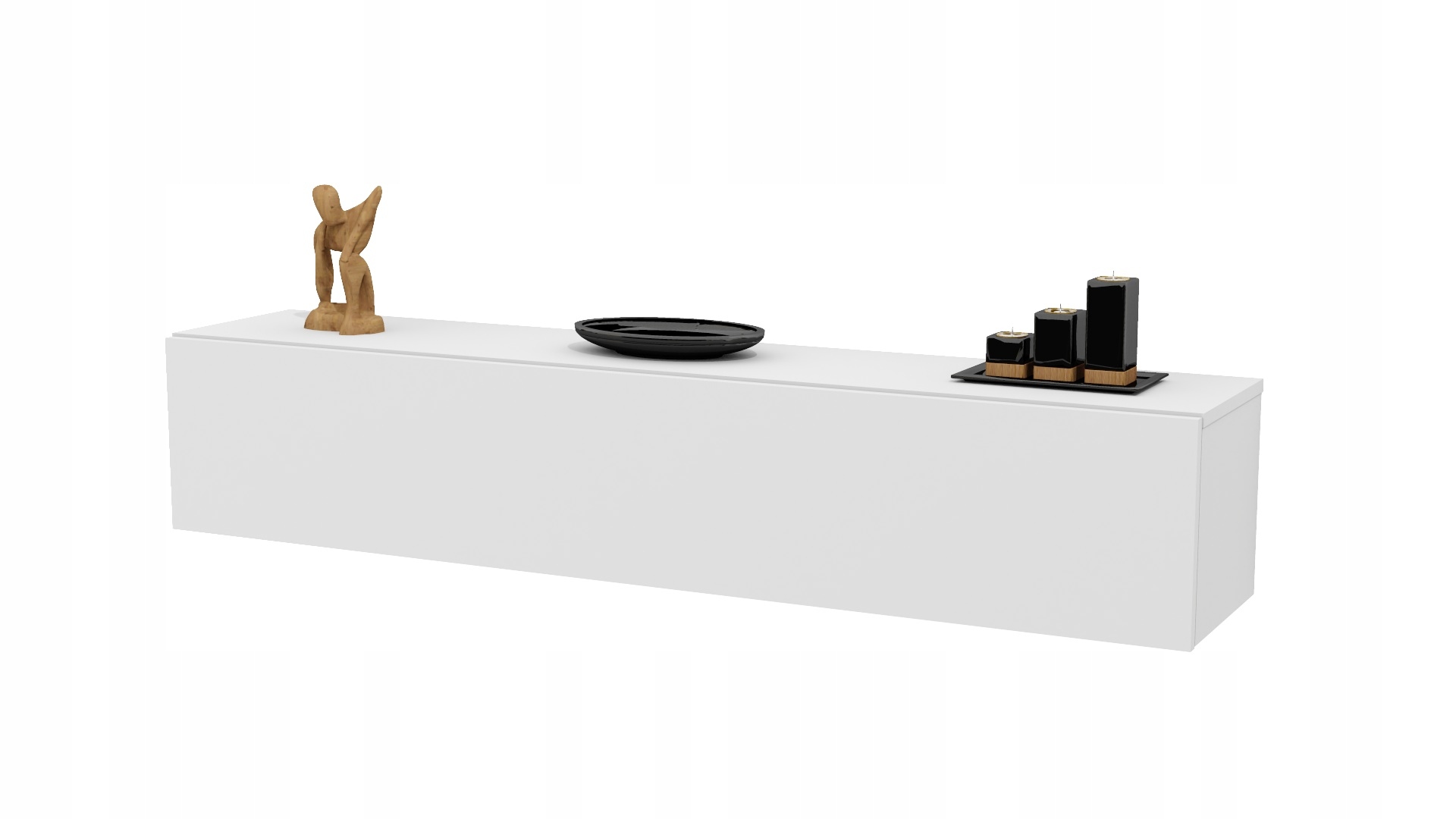 WISZĄCA SZAFKA RTV POD TELEWIZOR 140 BIAŁY MAT PÓŁKA KOMODA STOLIK