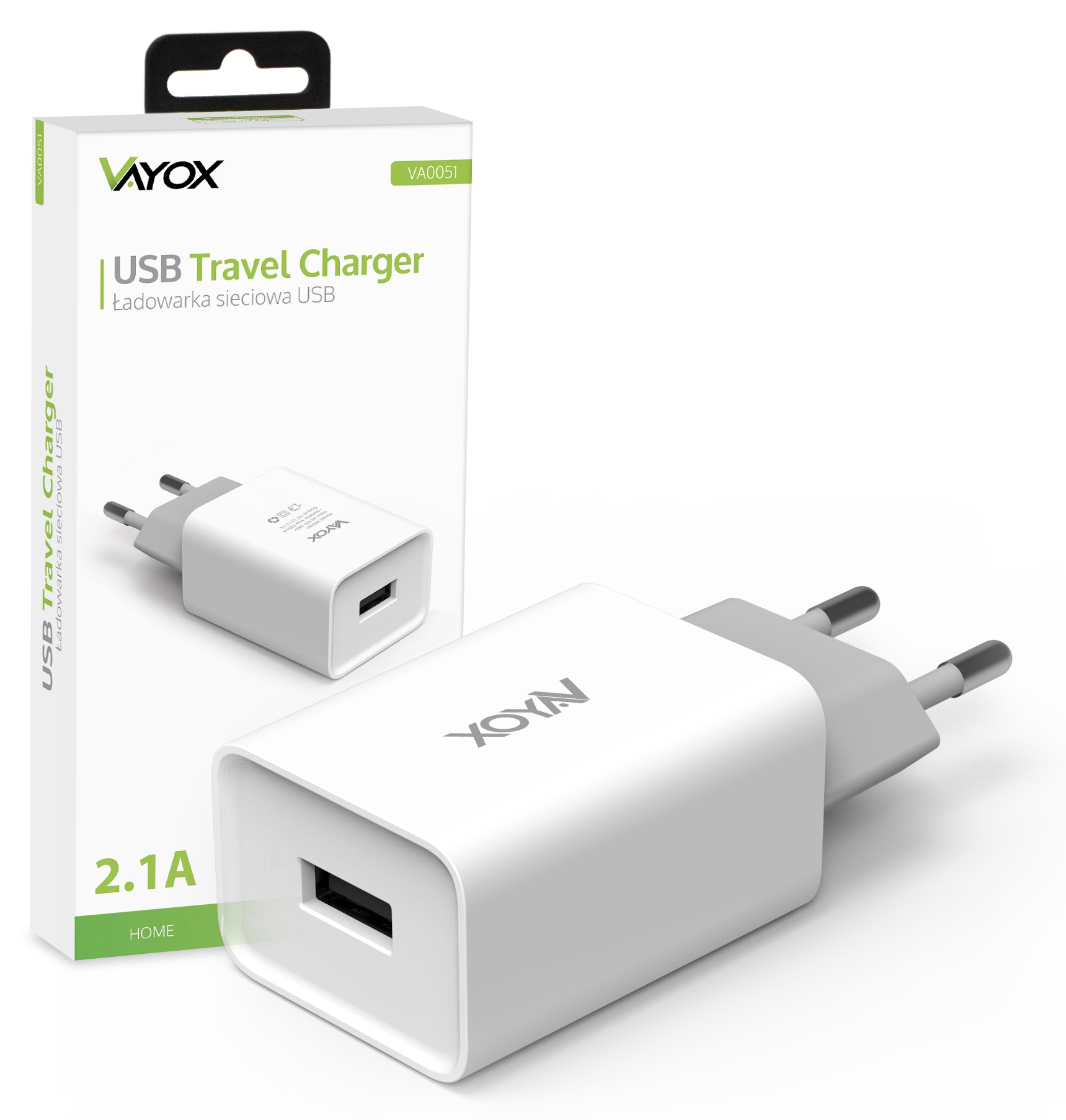 

Ładowarka Sieciowa Usb Do Telefonu 5V 2.1A Vayox