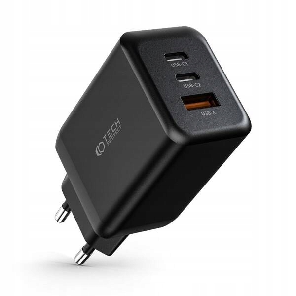 Ładowarka sieciowa do telefonu/smartfona 2X USB-C + USB-A, PD65W Marka Inna