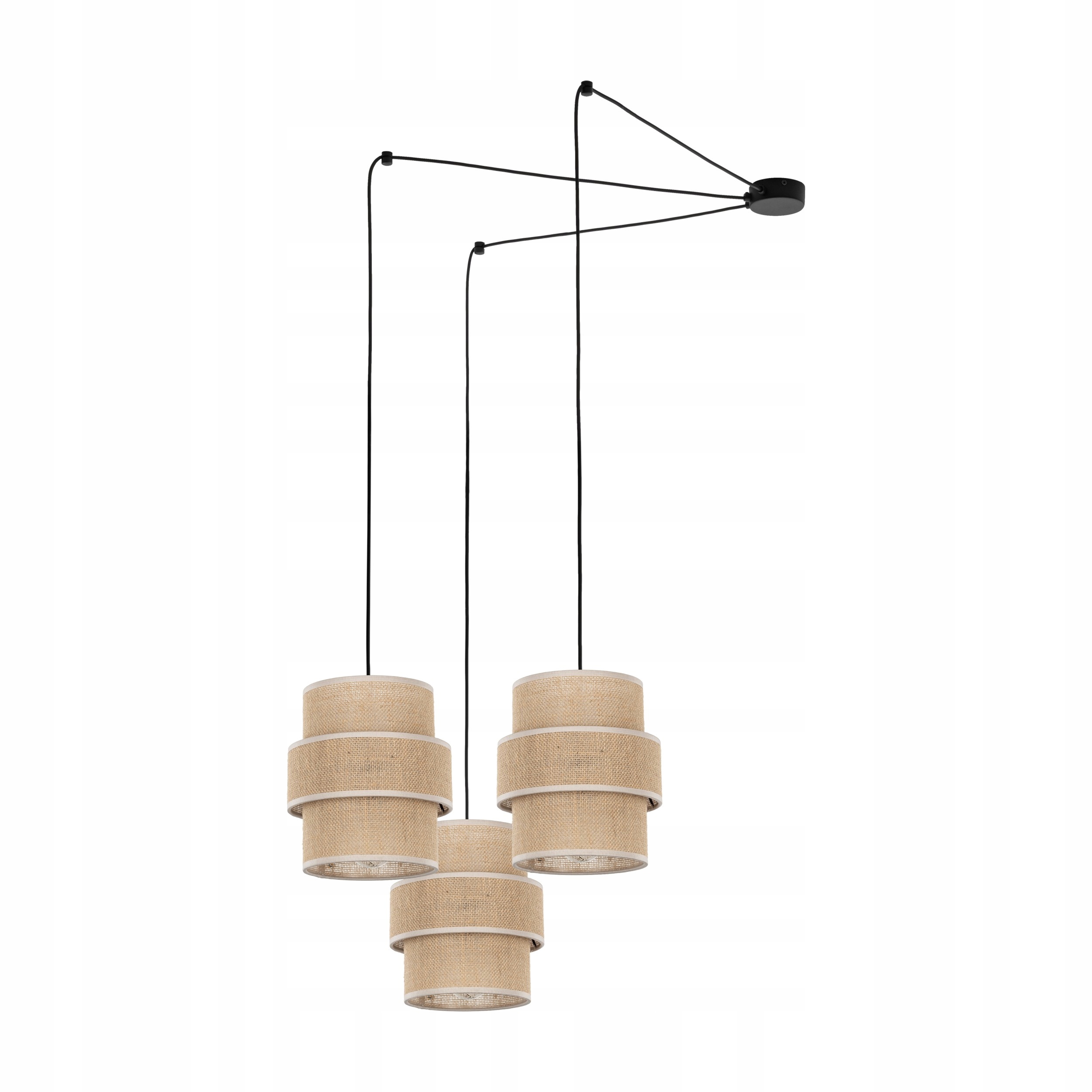 Calisto Juta Závesná Lampa S 3 Boho Tienidlami