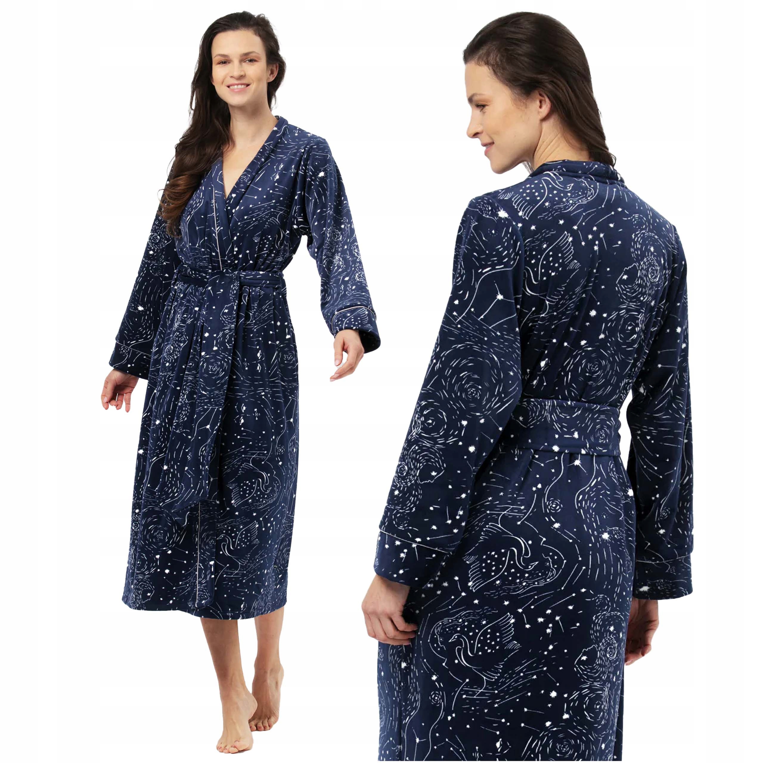 Key Dámský dlouhý župan z teplého lehkého úpletu Lgl 911 S/m