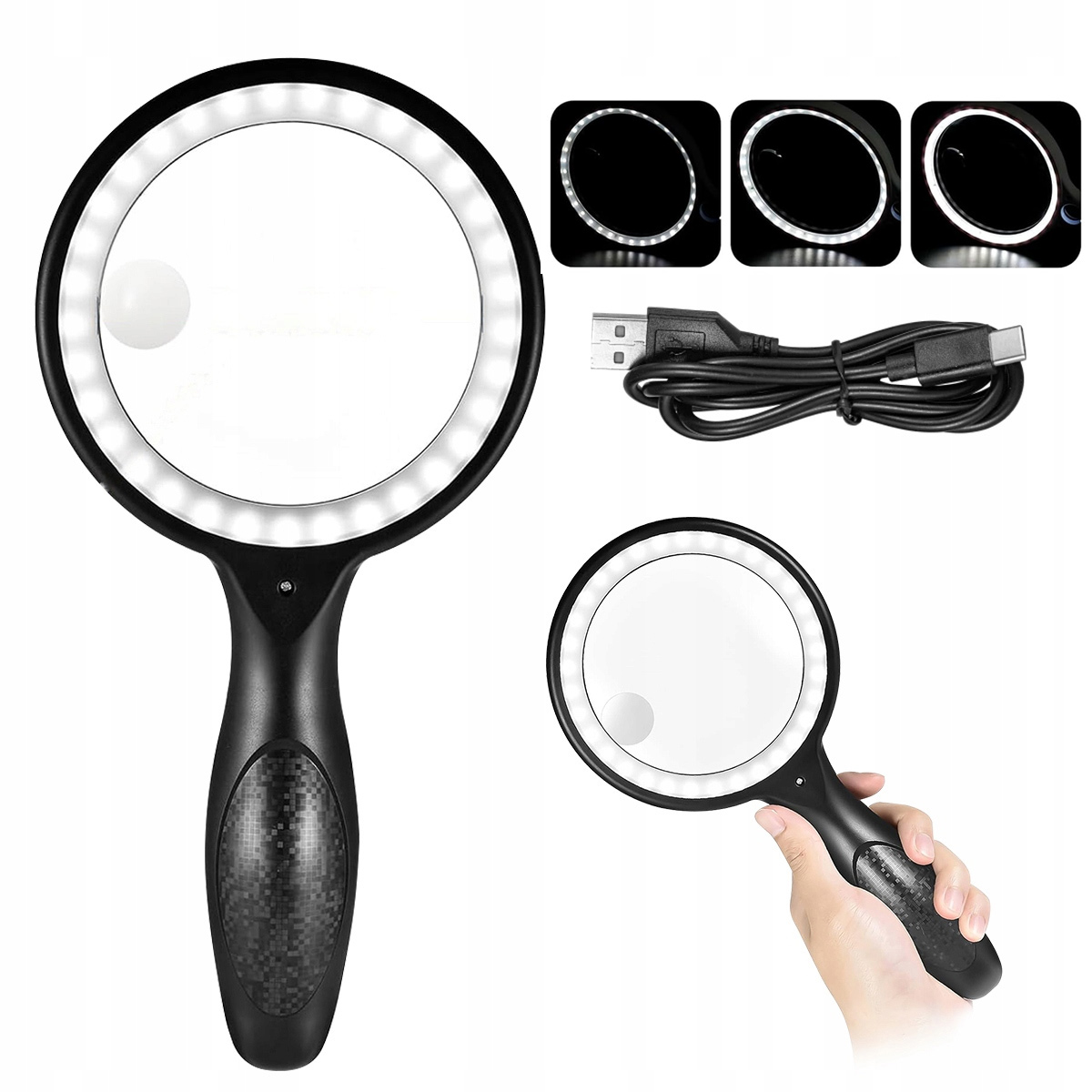 Lupa 60Xszkło powiększające z podświetleniem ze światłem diodami 33LED Zoom