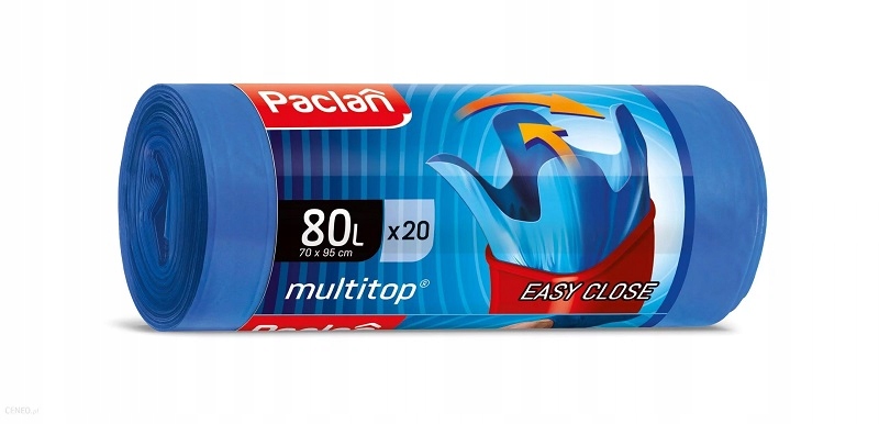 

Worki na śmieci 80l 20szt Paclan Multitop wiązane