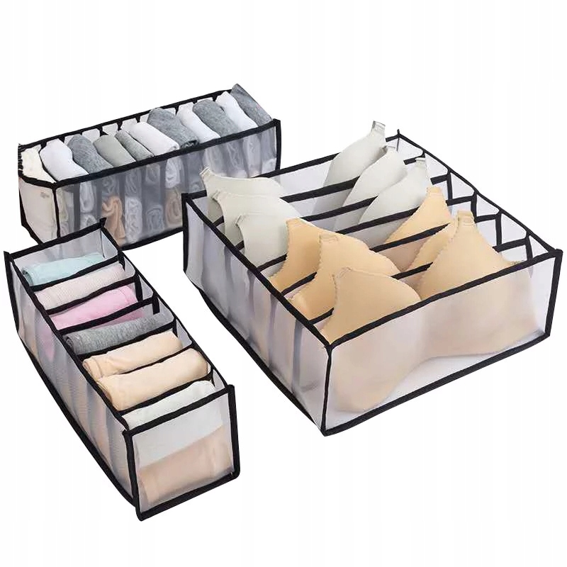 ОРГАНАЙЗЕР НАБОР 3ШТ ДЛЯ БЕЛЬЯ ЯЩИКИ ДЛЯ ШКАФОВ