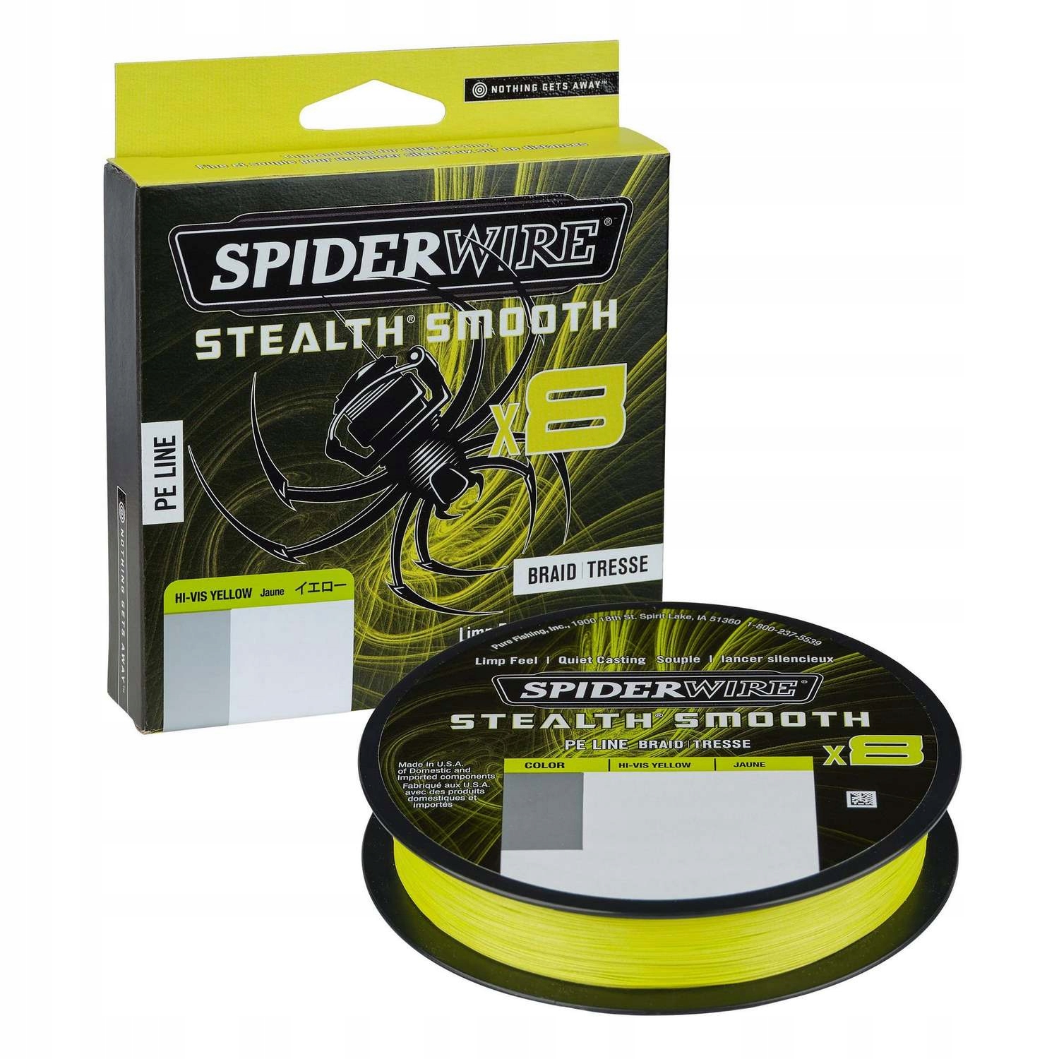 Plecionka SpiderWire Stealth Smooth8 x8 Pe 0,07mm 150m 6,0kg Hi-vis Yellow