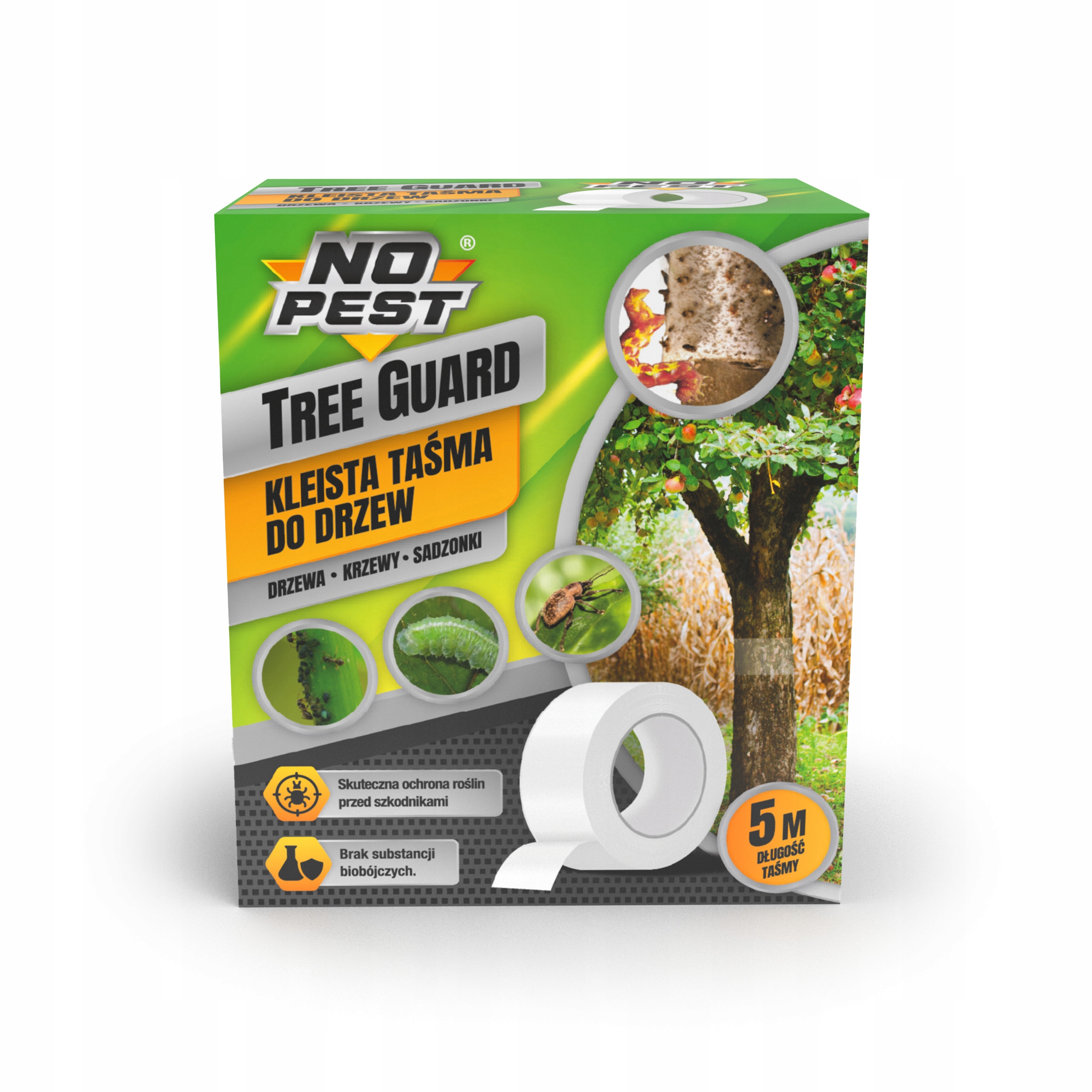 LEP DO DRZEW NO PEST TAŚMA PUŁAPKA NA MRÓWKI MSZYCE PIĘDZIKI GĄSIENICE 5M Kod producenta TAŚMA LEP OPASKA NA SZKODNIKI INSEKTY ROŚLIN