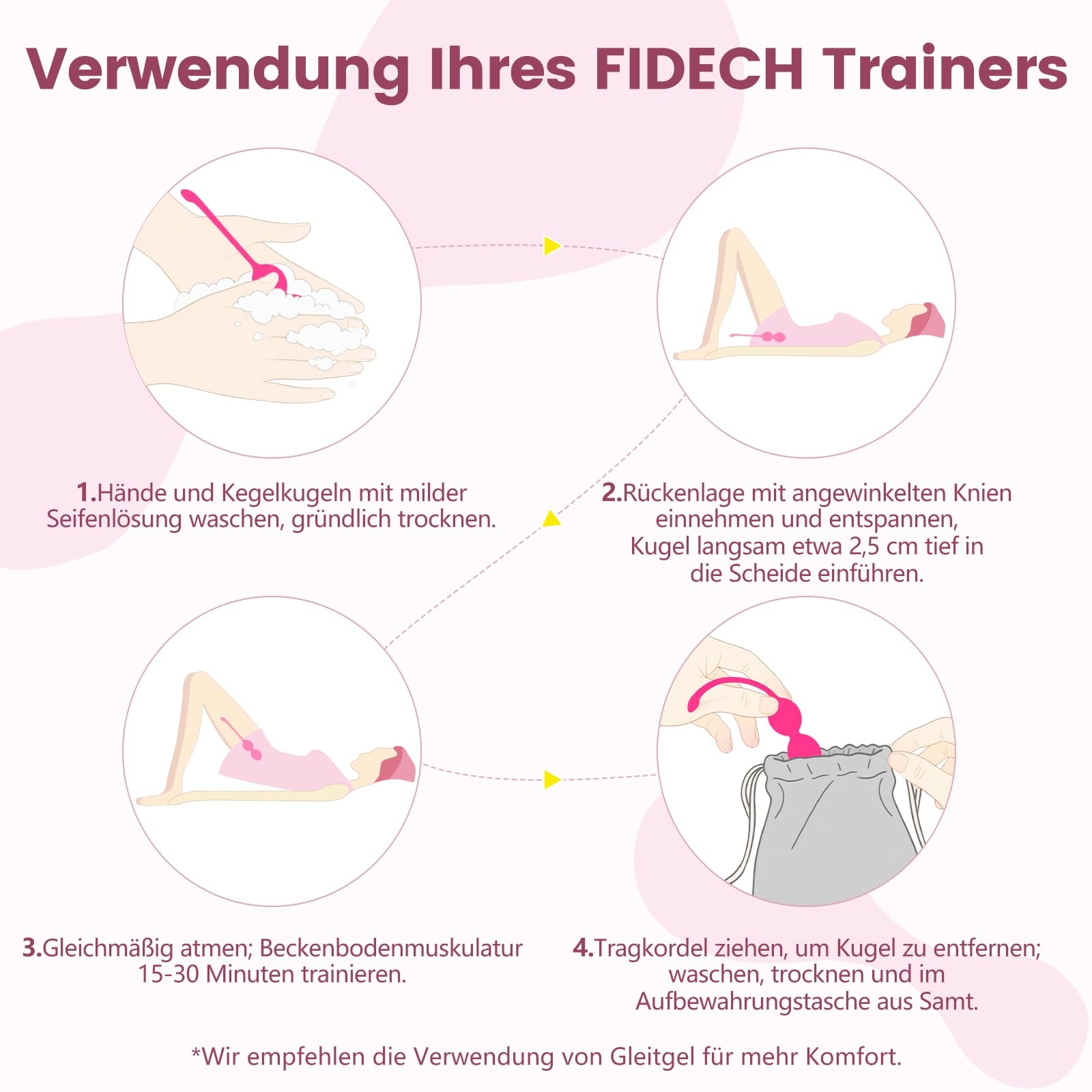FIDECH Kulki Gejszy Trening Kegla Silikonowe Dla Kobiet, Zestaw 3 Szt. — miniatura 5