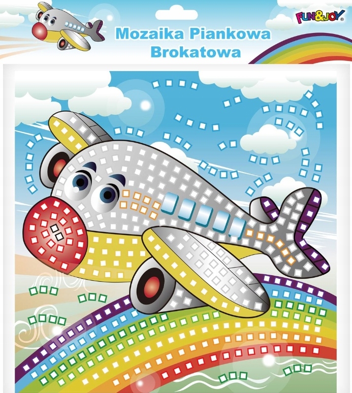 

Mozaika Wyklejanka piankowa brokatowa Samolot