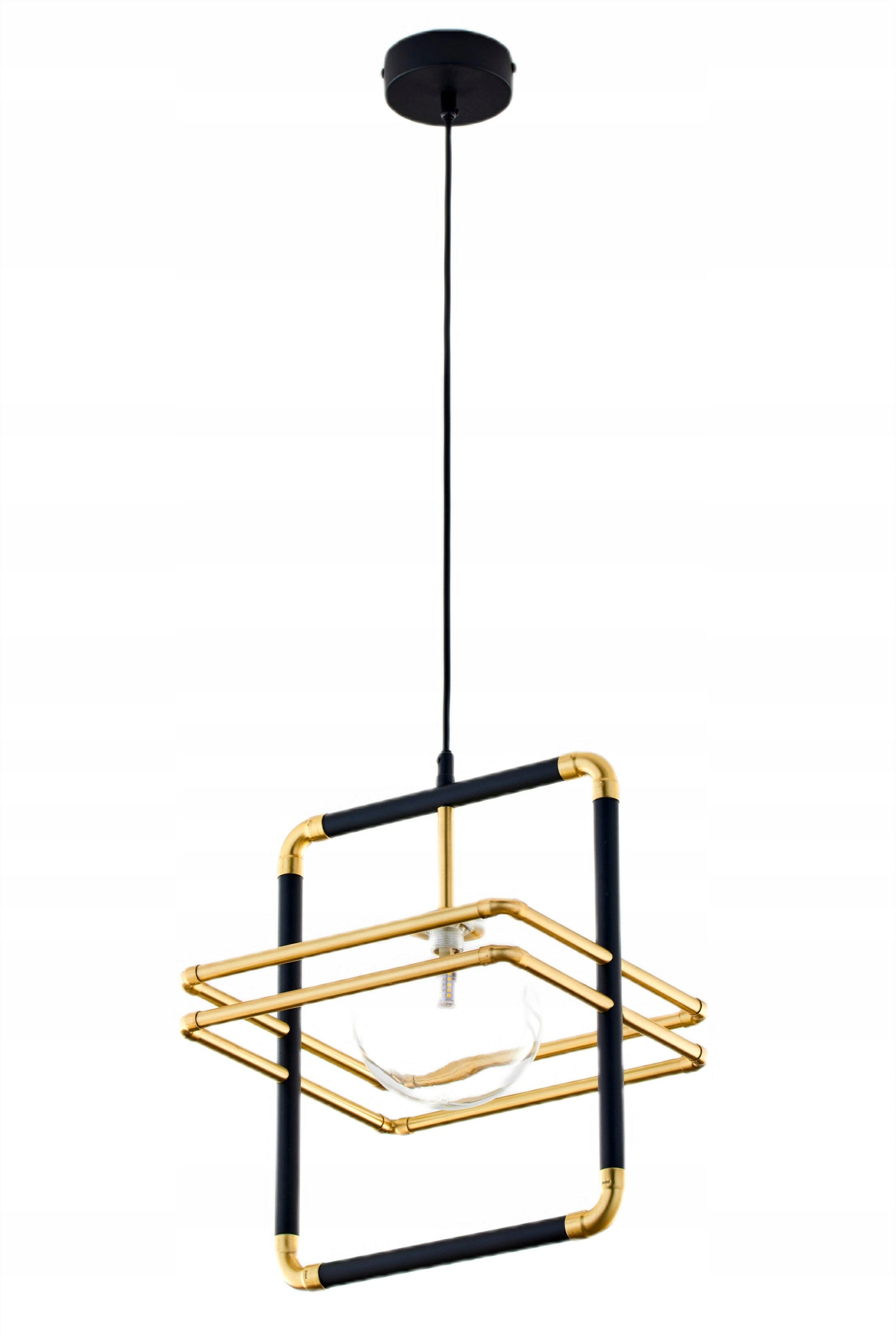 Závesná lampa Fiori I Čierna zlatá sklenená lampa 1xG9 29 cm Stropná lampa