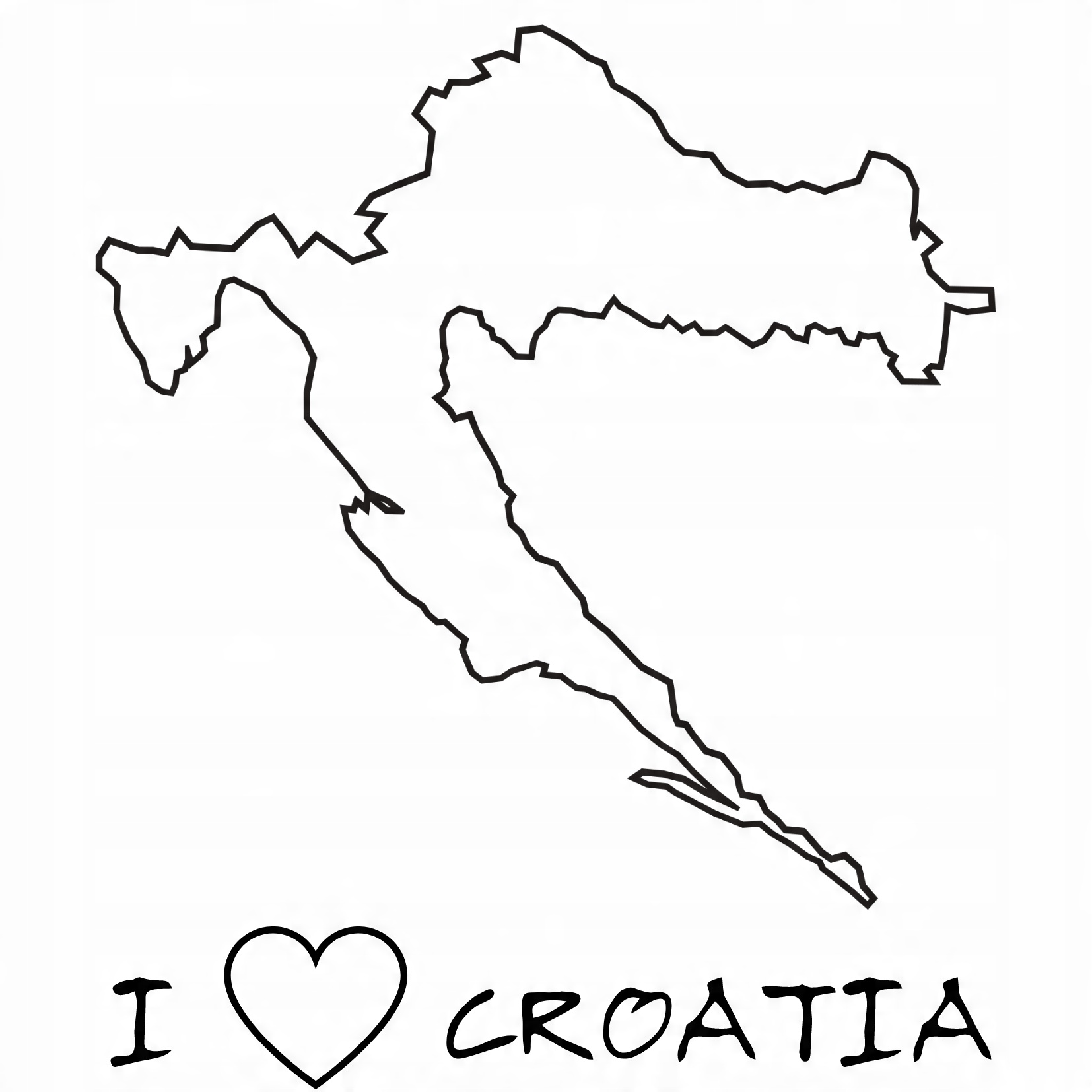 

Naklejka I Love Croatia Chorwacja 14 X 11,8 CM