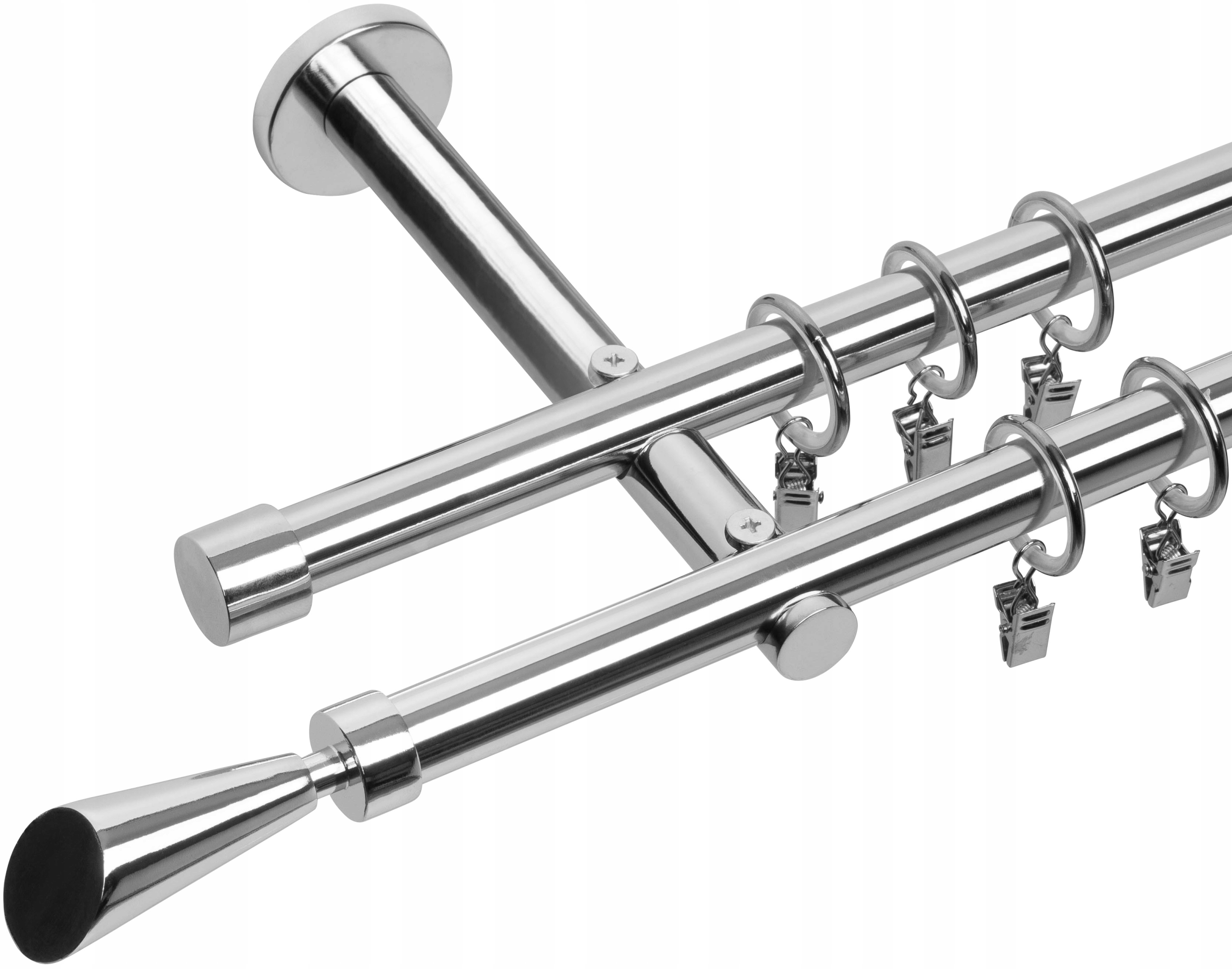 

Karnisz Podwójny Chrom Połysk 19 mm 320 cm