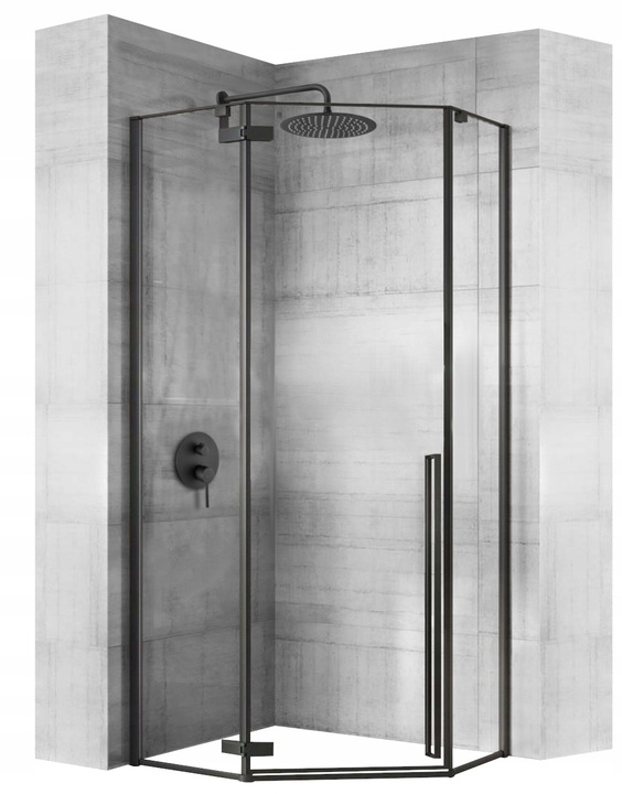 

Kabina prysznicowa Diamond Black Czarna 90x90 Rea