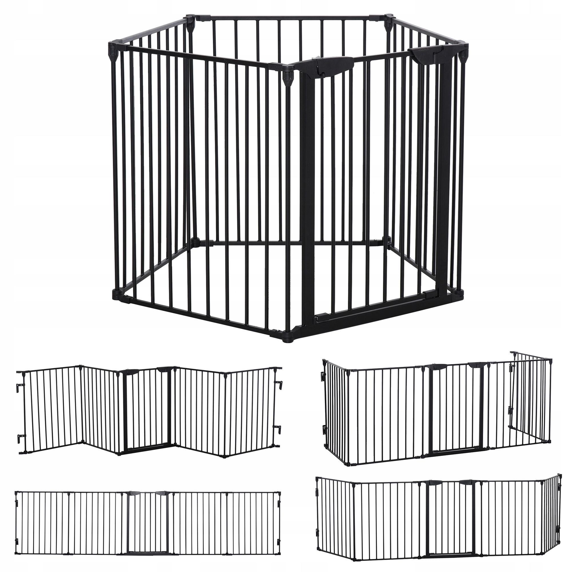 PawHut 2v1 Oplocení pro štěňata, 5dílný, skládací, s dvířky