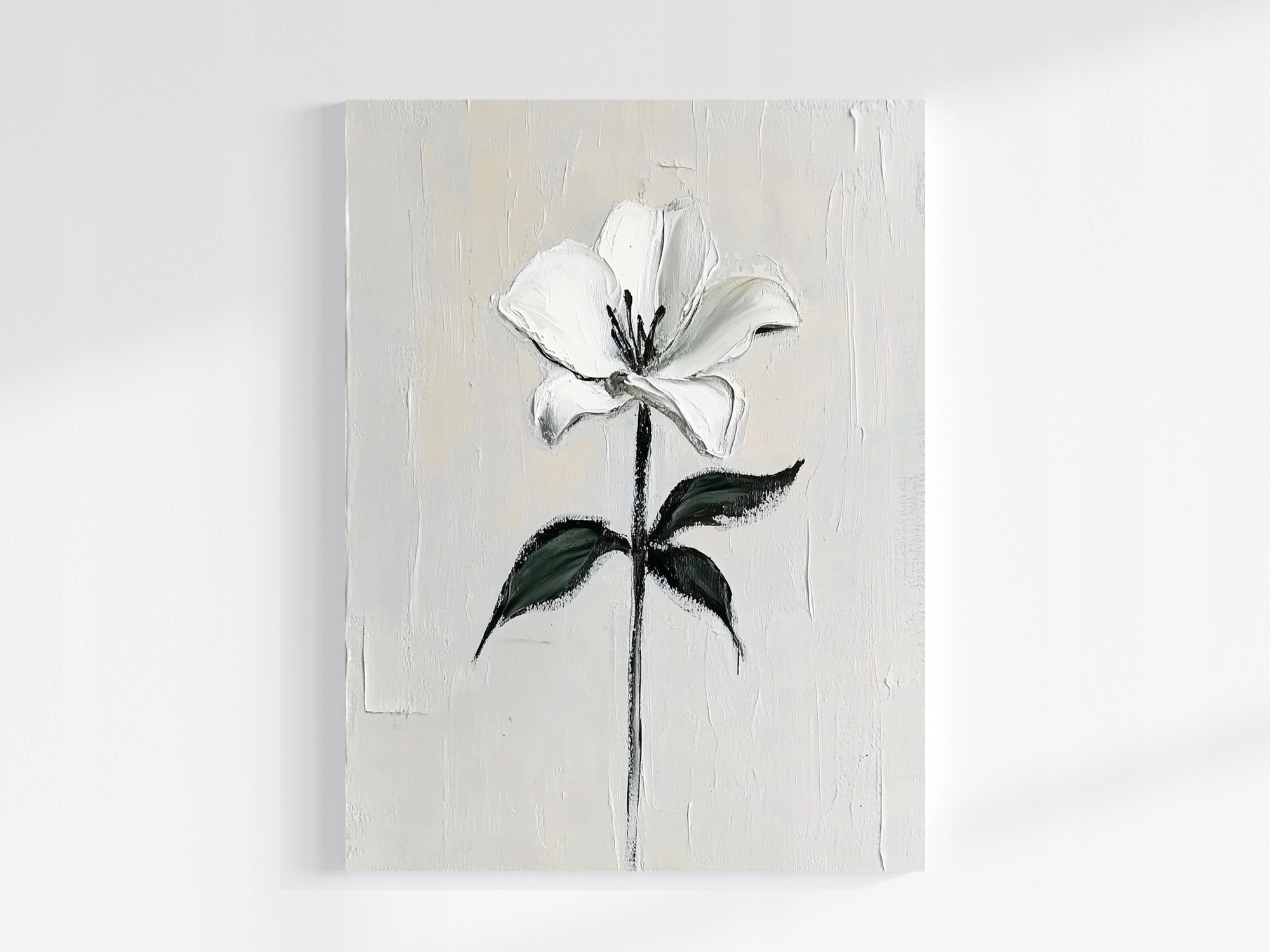 Obraz Na Plátně Canvas Olej Impasto Natura Květ Bílá Lilie 75x100