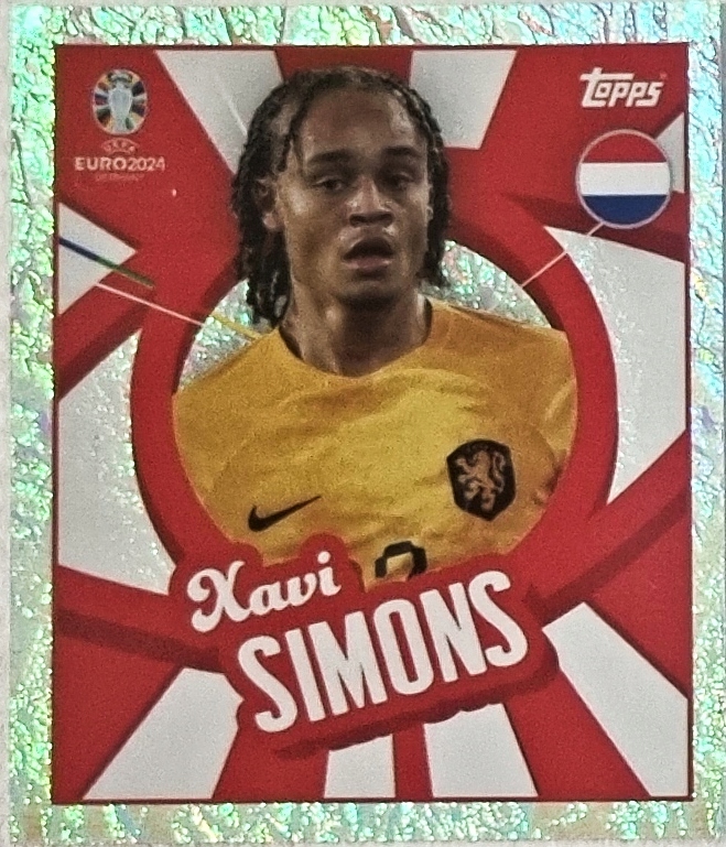 Euro 2024 Topps Match Attax naklejka Ptw Ned Xavi Simons Holandia