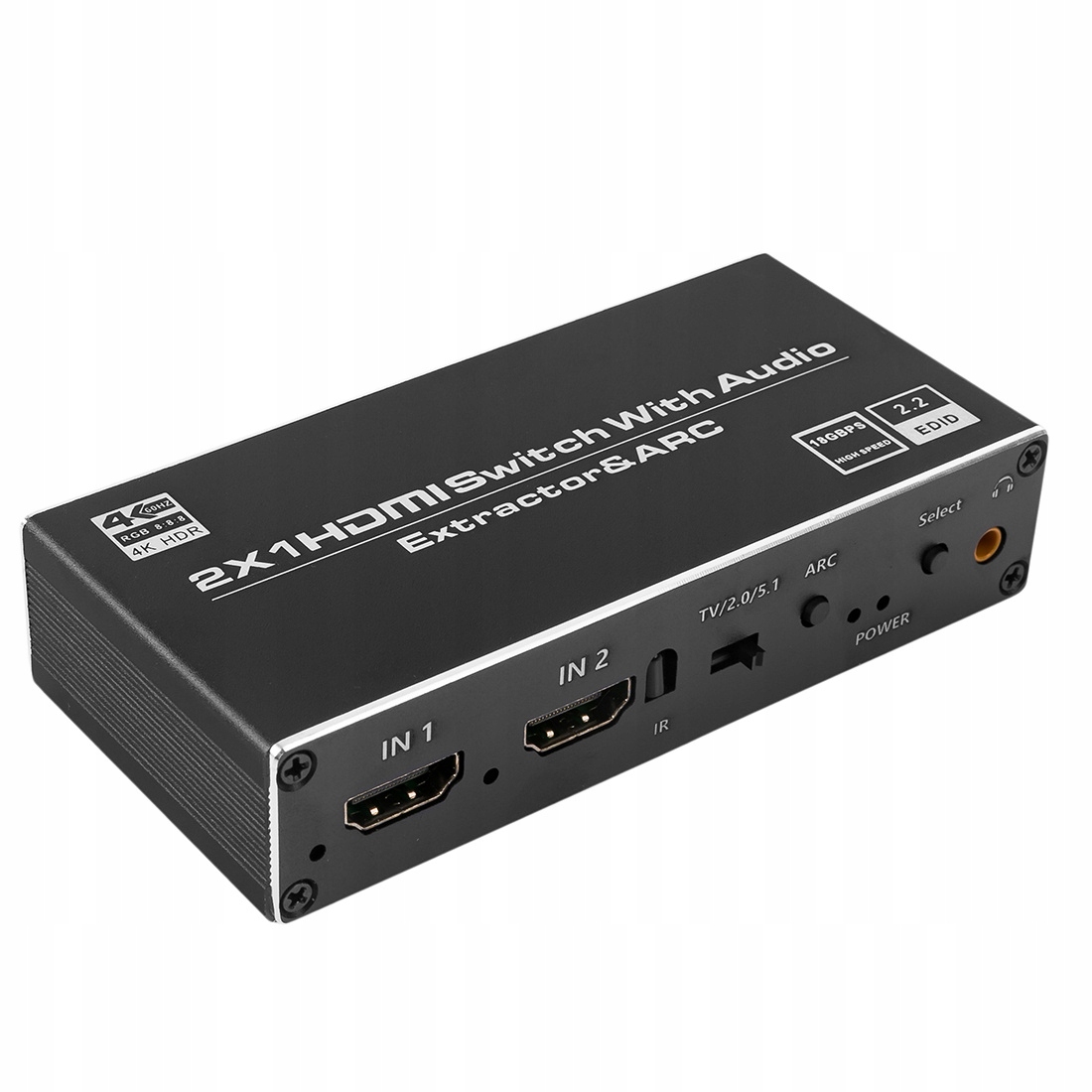 Konwerter Extractor 2x HDMI-HDMI Audio ARC 4K Spacetronik rozgałęźnik