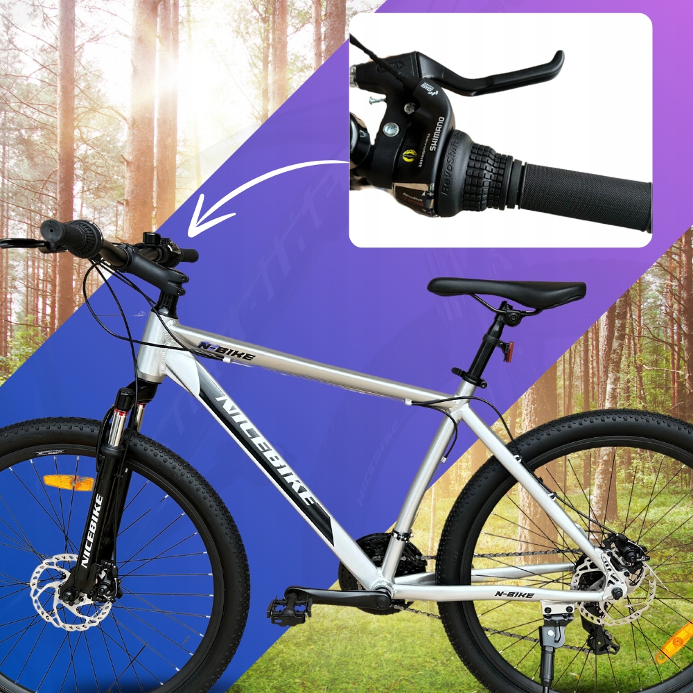 ROWER GÓRSKI MTB 26 SHIMANO 21 BIEGÓW 2xTARCZE RAMA ALUMINIOWA 18" KOŁA 26 Rozmiar ramy 18 cali