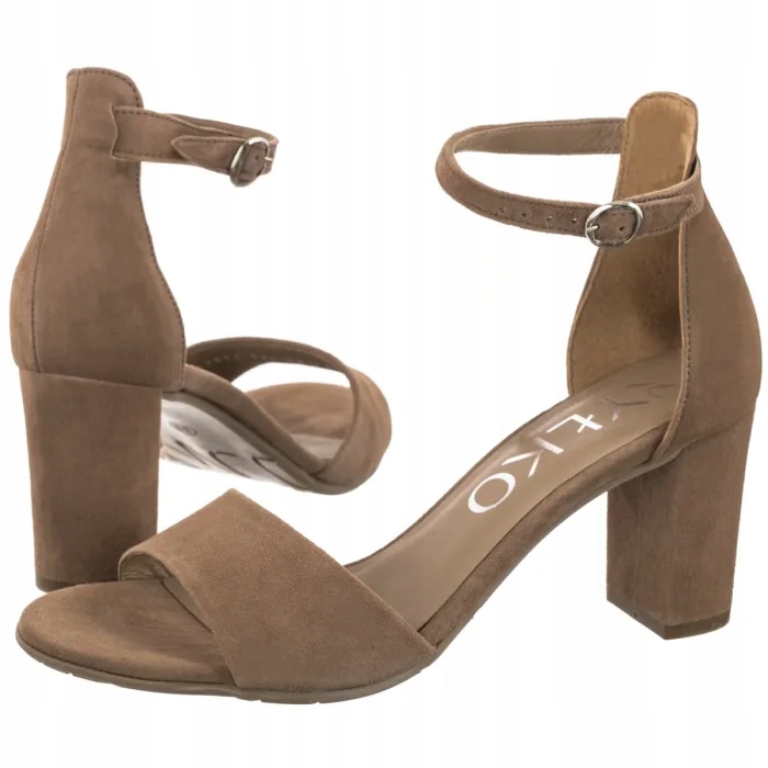 Sandály na podpatku Ryłko 7NBL9_T8 _6TW Hnědé