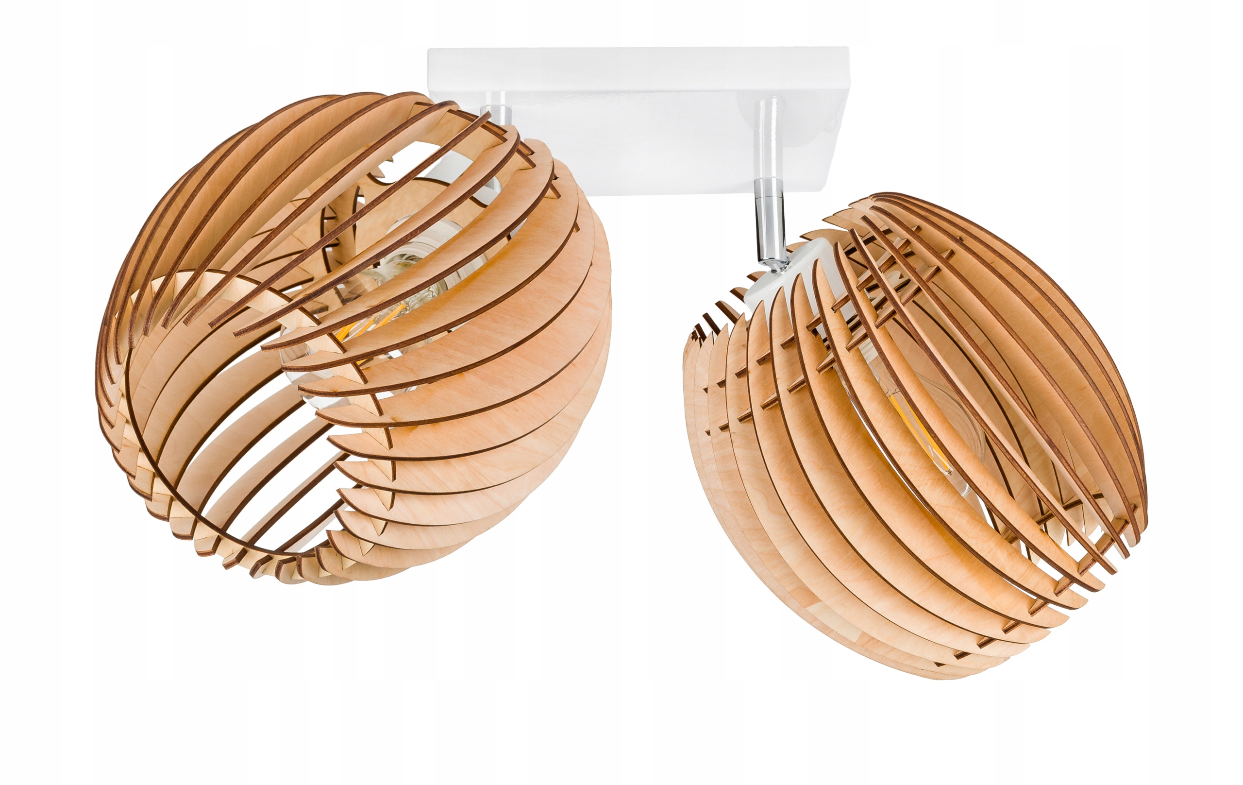 Závěsná Lampa stropní lustr Stropní Svítidlo pohyblivé stínidlo Beczułka dřevo 2x E27